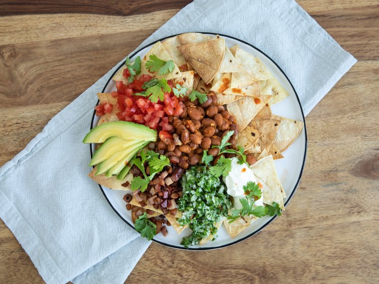 Bacony baked pinto beans with the works Recipe Kitchen Stories