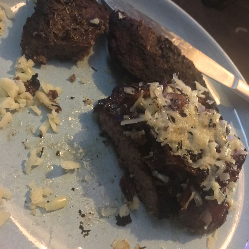 Reverse bacon and cheese burger