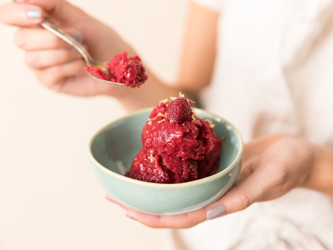 3-ingredient raspberry sorbet