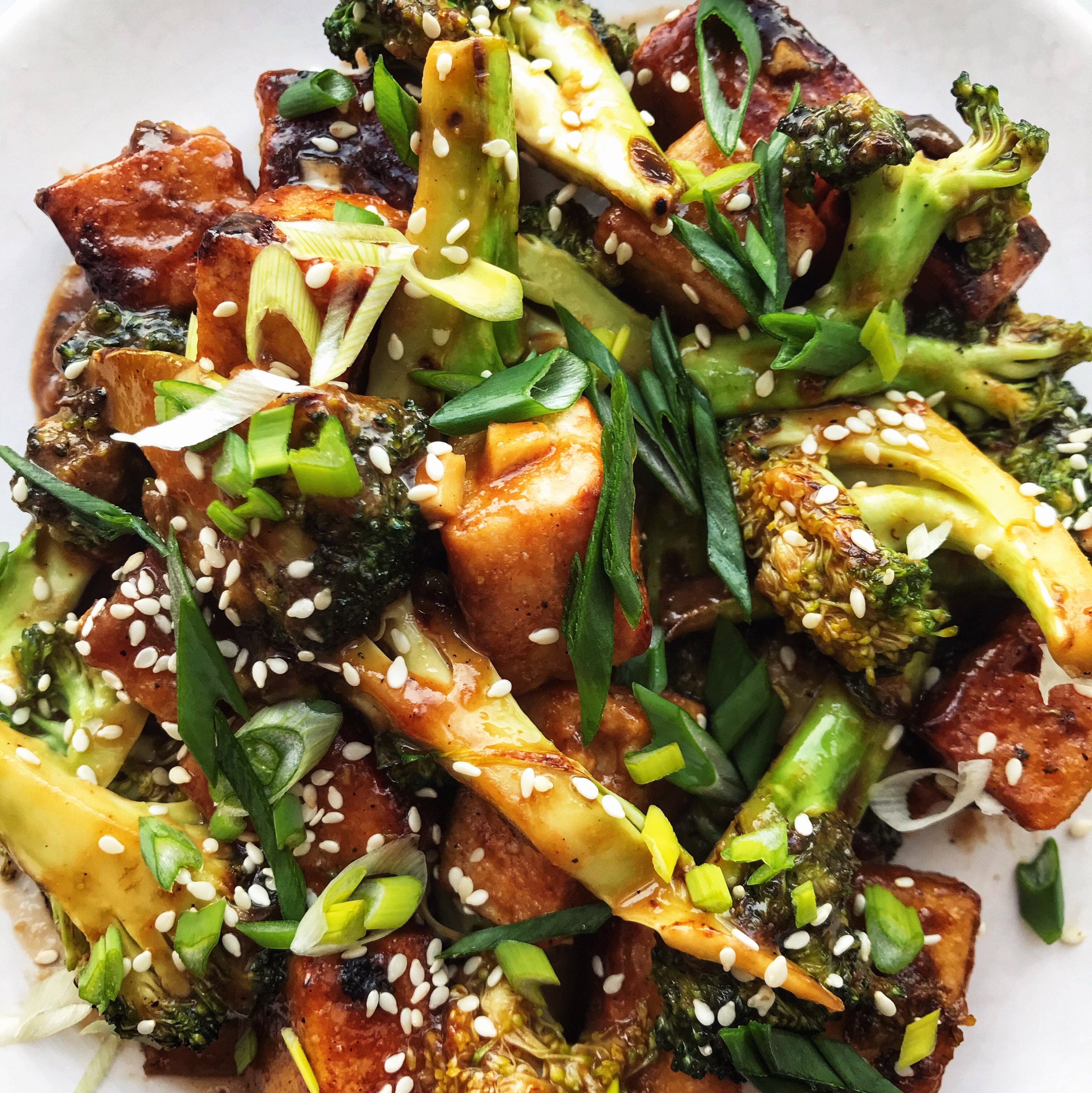 Sesame tofu with broccoli