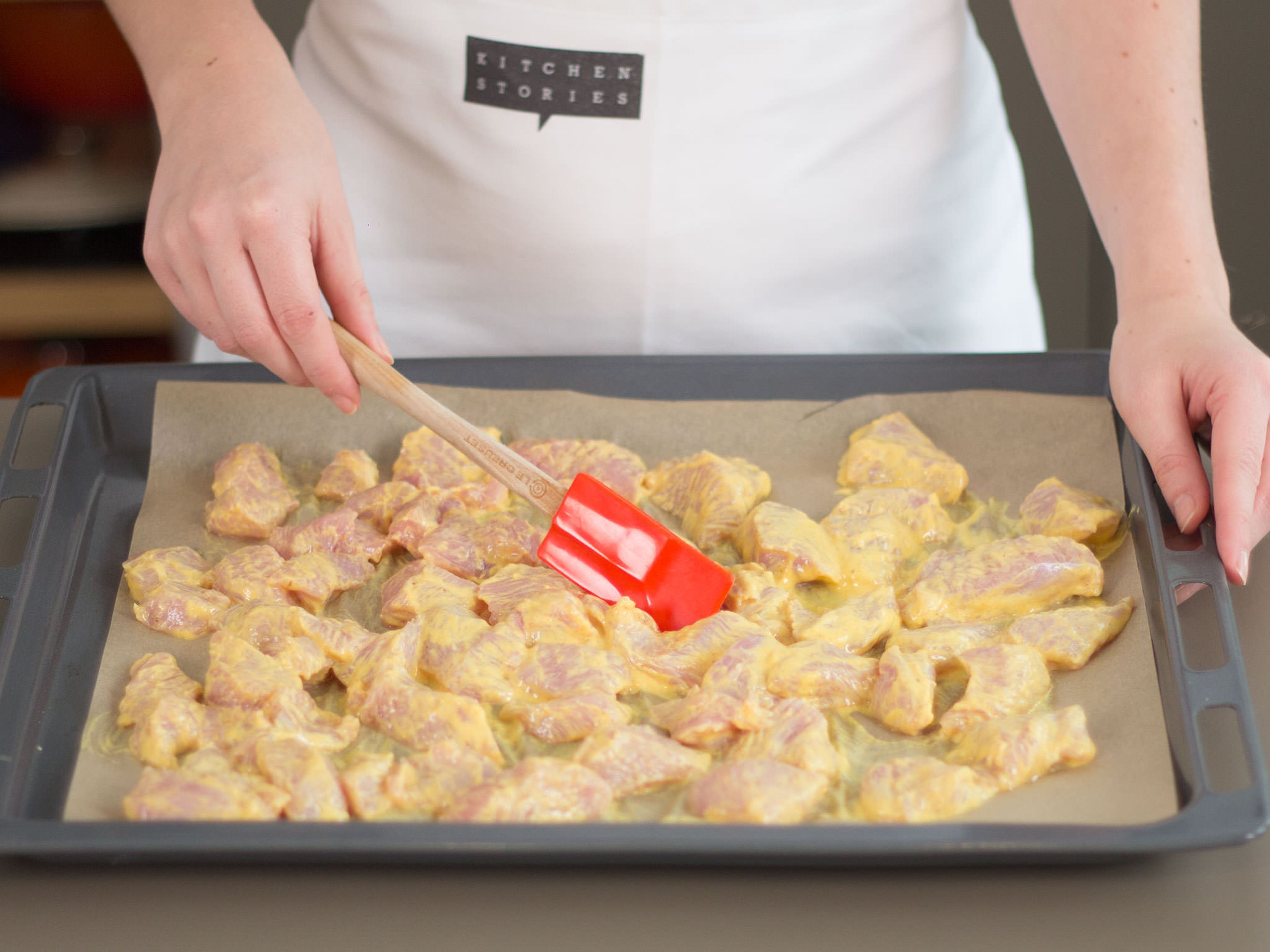 Preheat oven to 180°C/355°F. Transfer marinated chicken to a lined baking sheet and bake in oven for approx. 25 – 30 min.