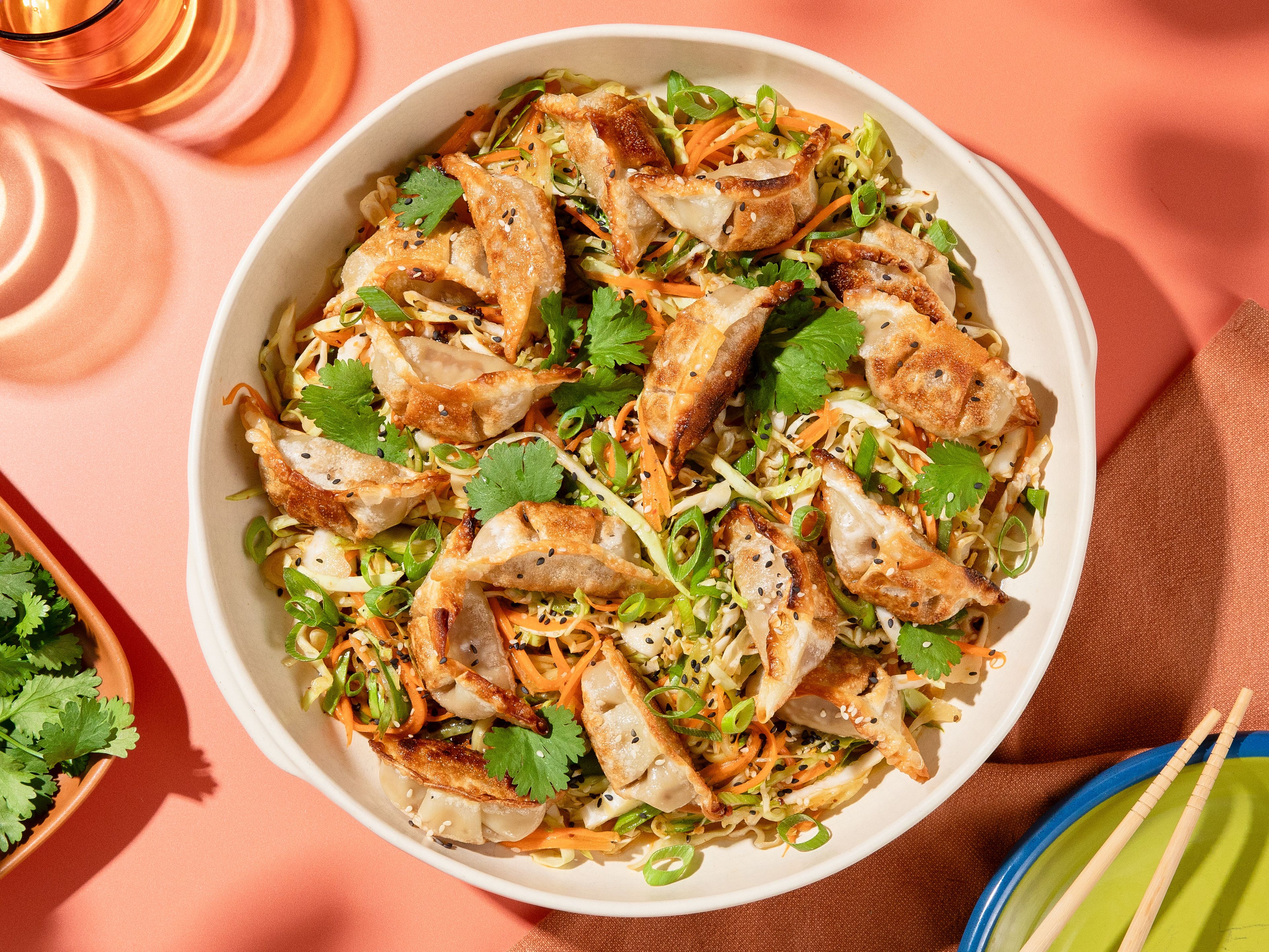 20-Minute crispy dumpling salad