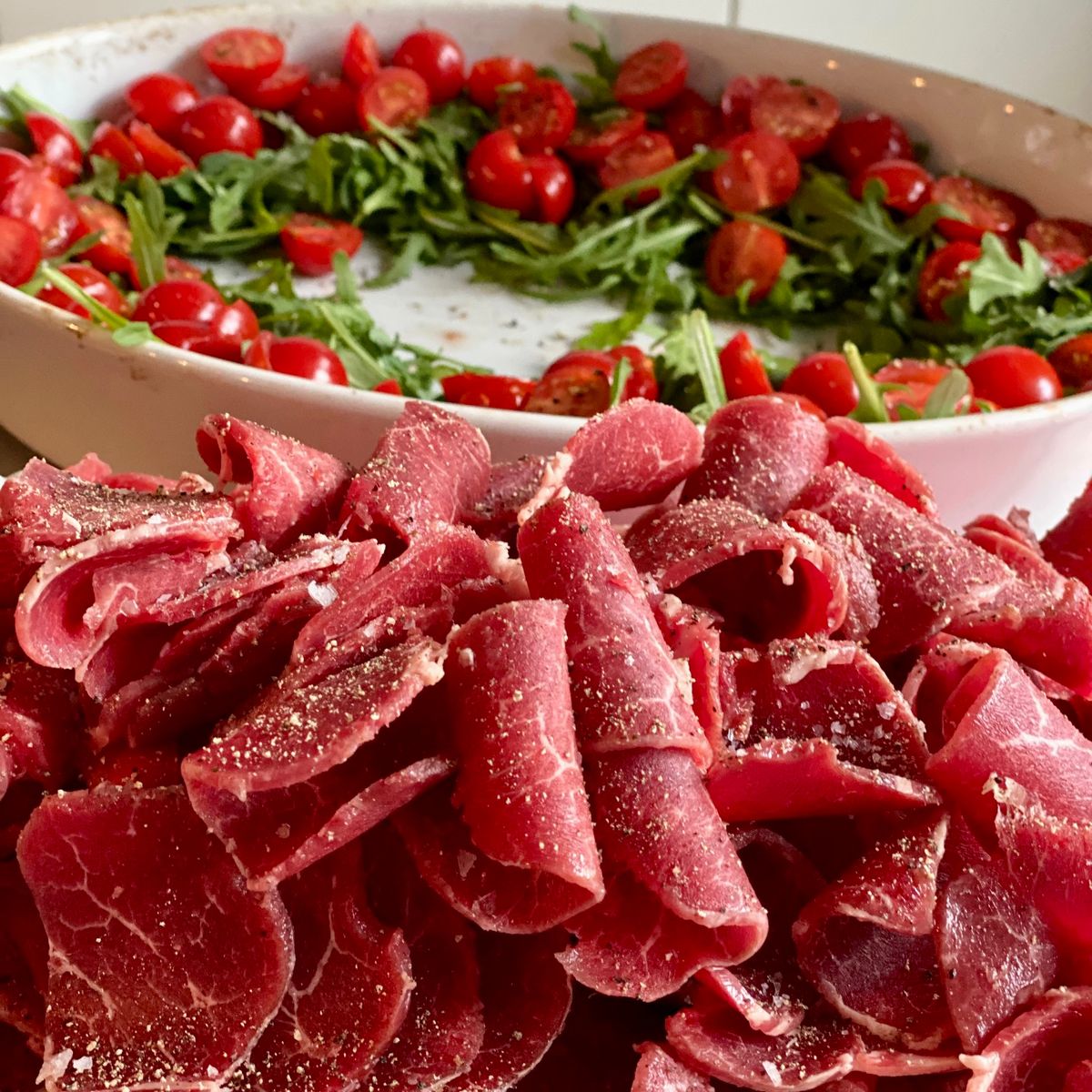 Straccetti mit Ruccola, Tomaten, Gorgonzola &amp; Balsamico | Rezept ...