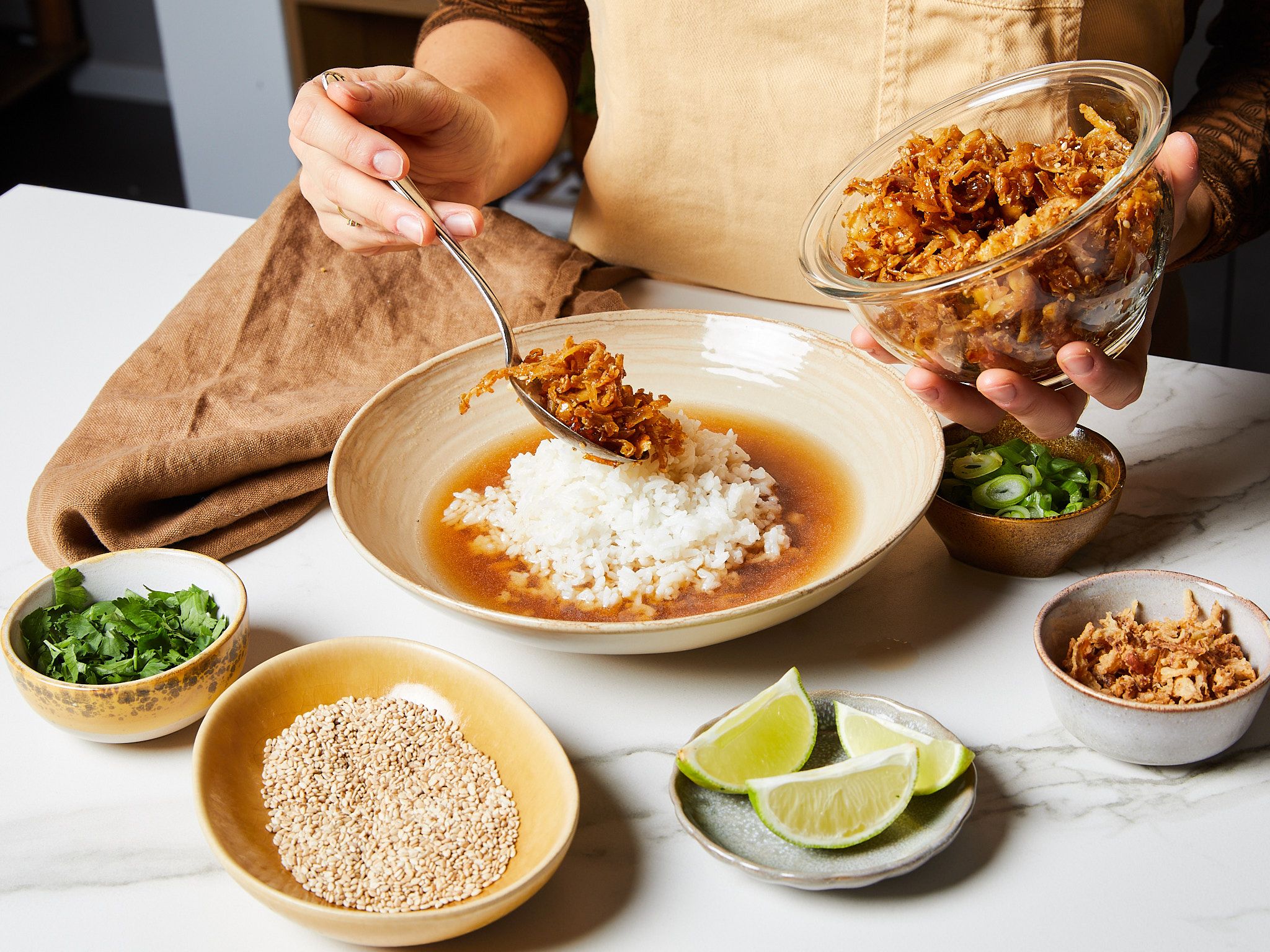 Aromatische Reissuppe mit Tofu-Hack | Rezept | Kitchen Stories