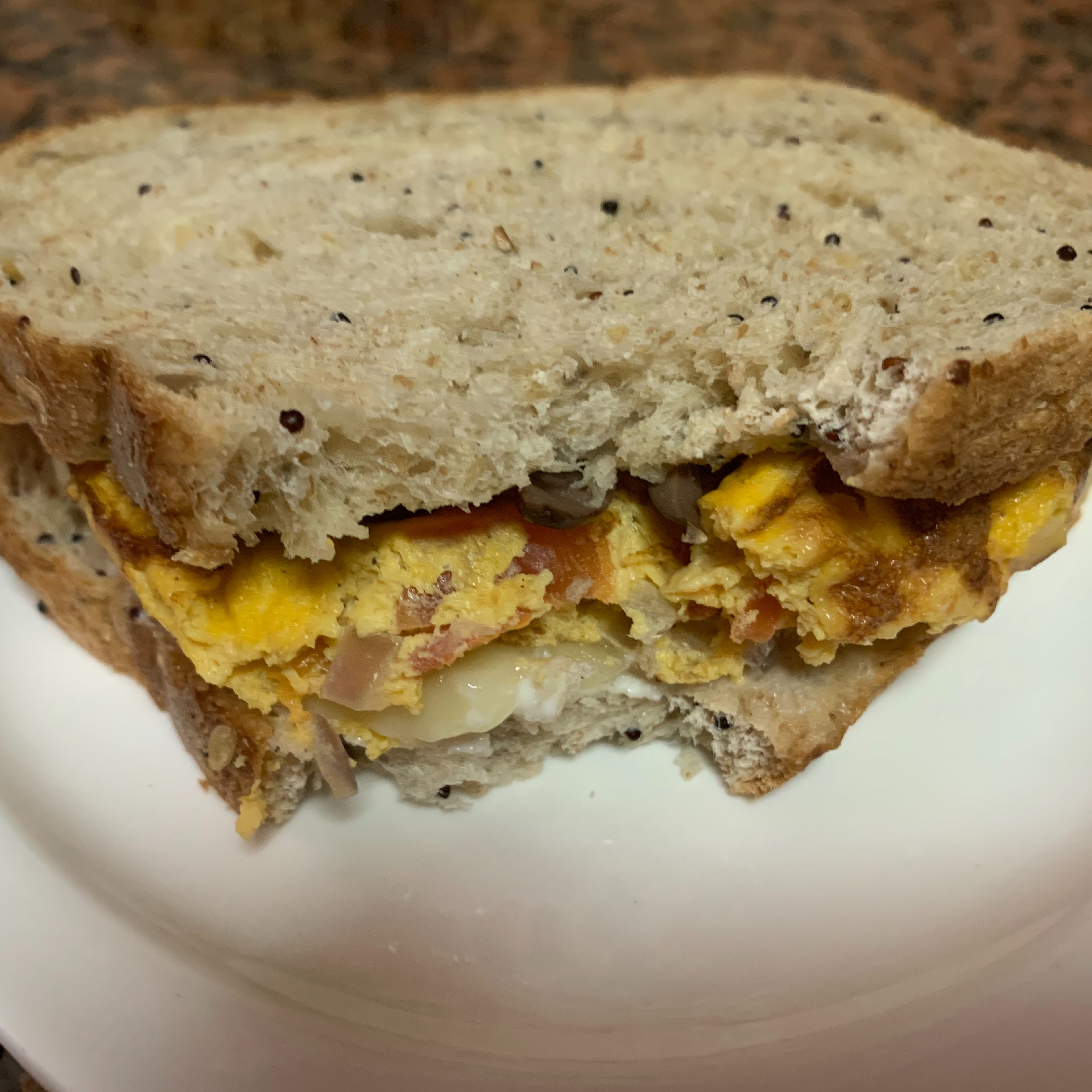 The omelet egg sandwich