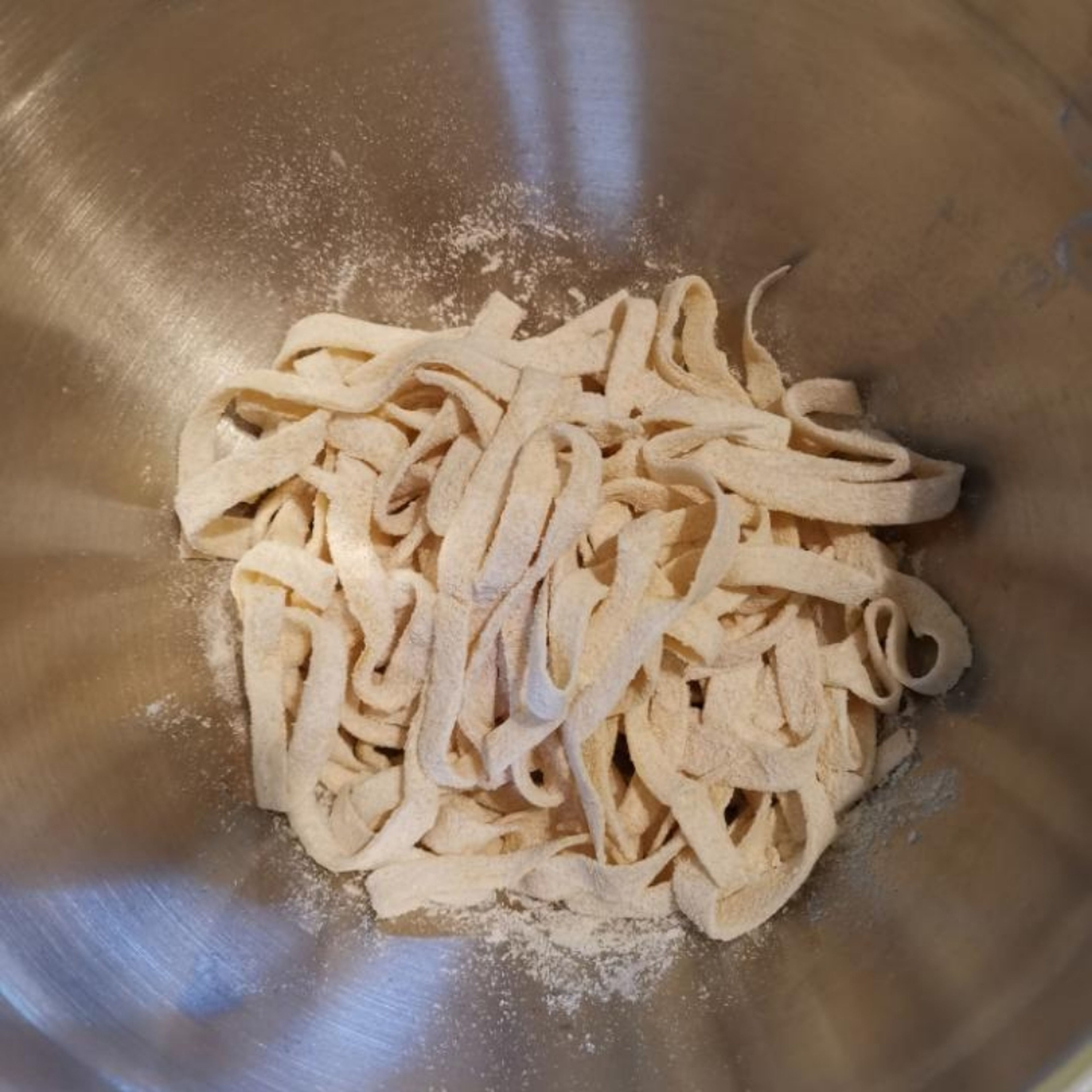 cook the tagliatelli in boiling water with a pinch of salt (optional add some olive oil) for about 3-5 minutes until al dente