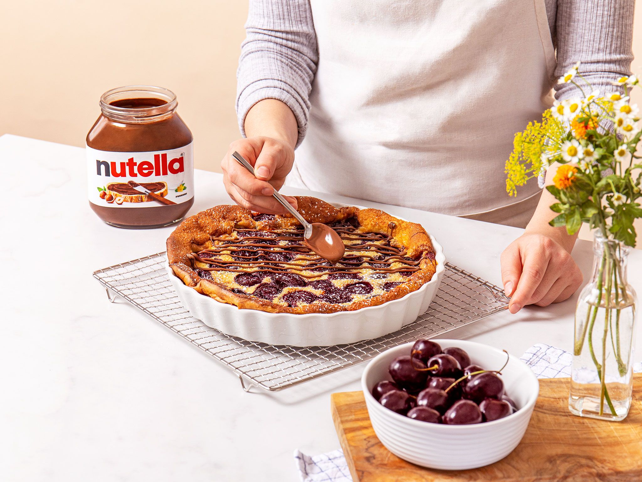Kirschauflauf mit nutella® | Rezept | Kitchen Stories