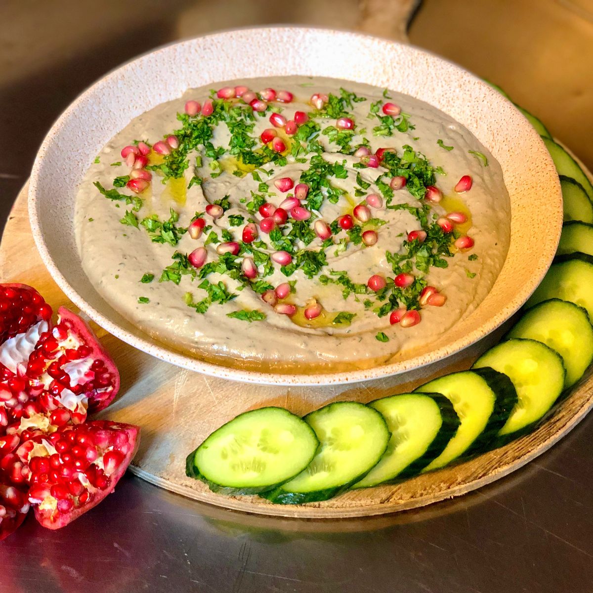 Lebanese Baba Ganoush With Pomegranate | Recipe | Kitchen Stories