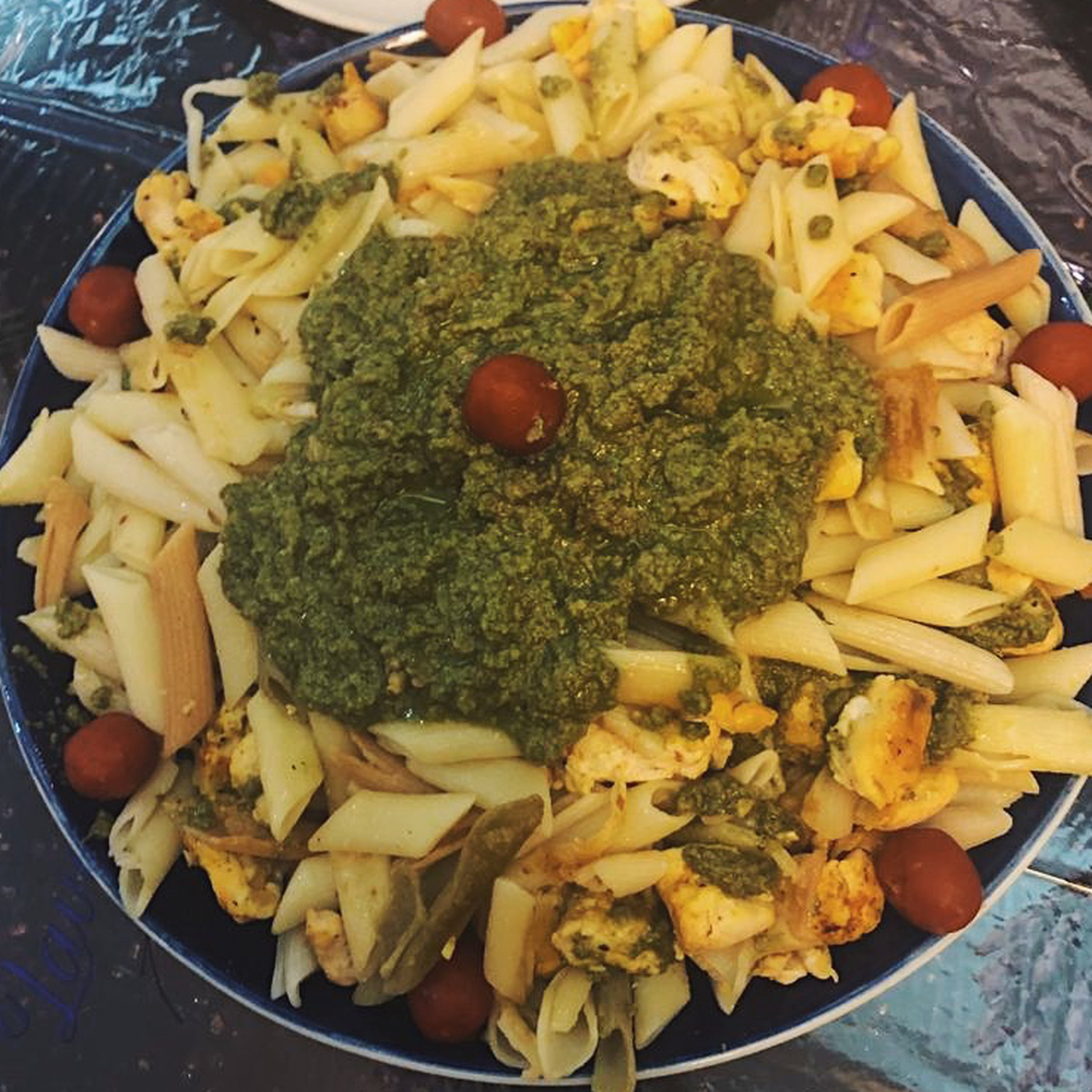 Pesto pasta with walnuts