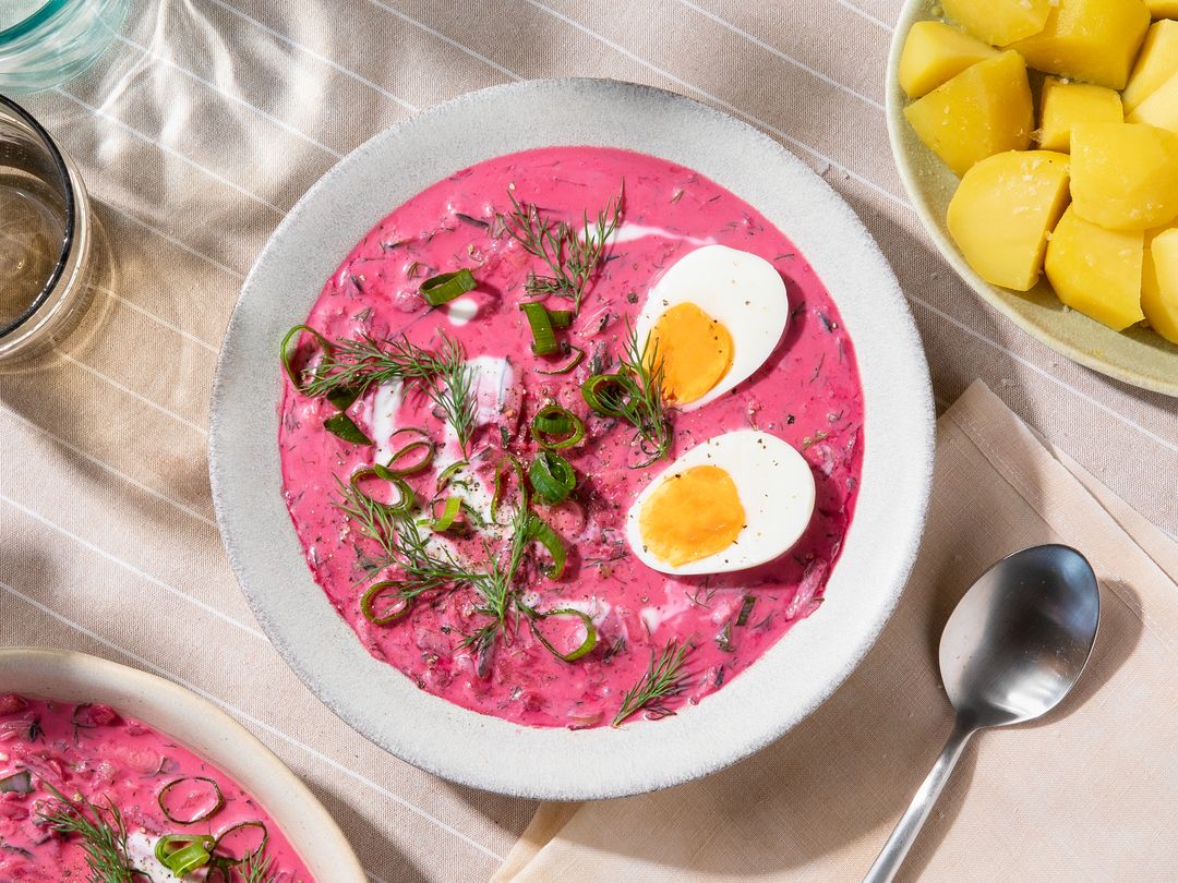 Kalte Rote-Bete-Suppe mit Kefir und Dill