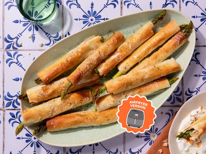Knusprige Spargel-Schinken-Röllchen aus der Heißluftfritteuse (Airfryer)