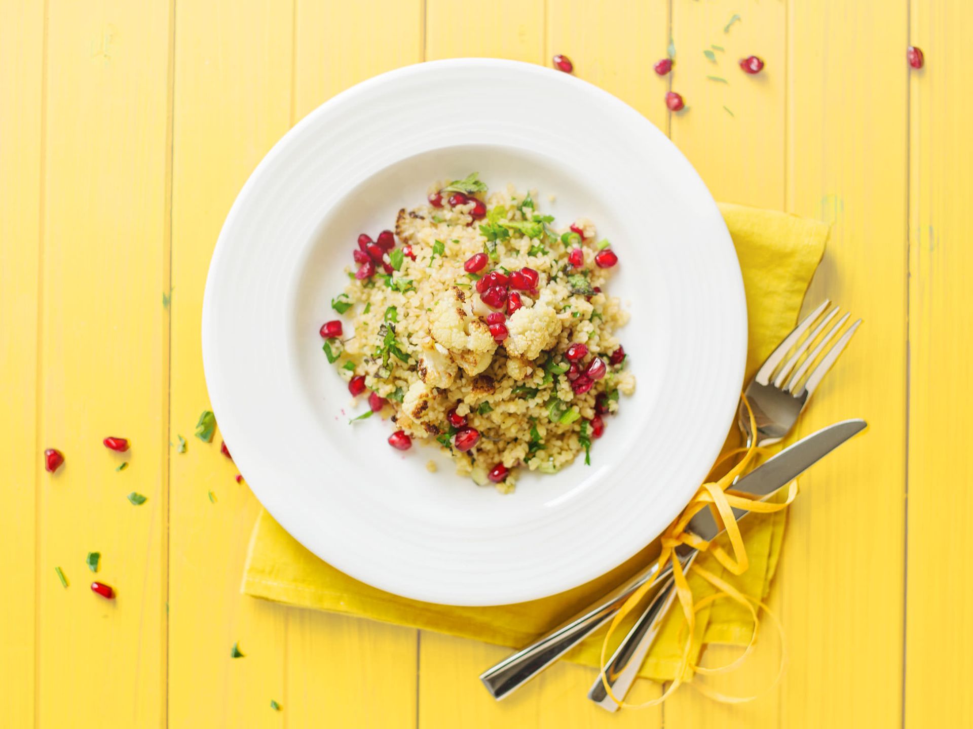 Quick cauliflower tabbouleh
