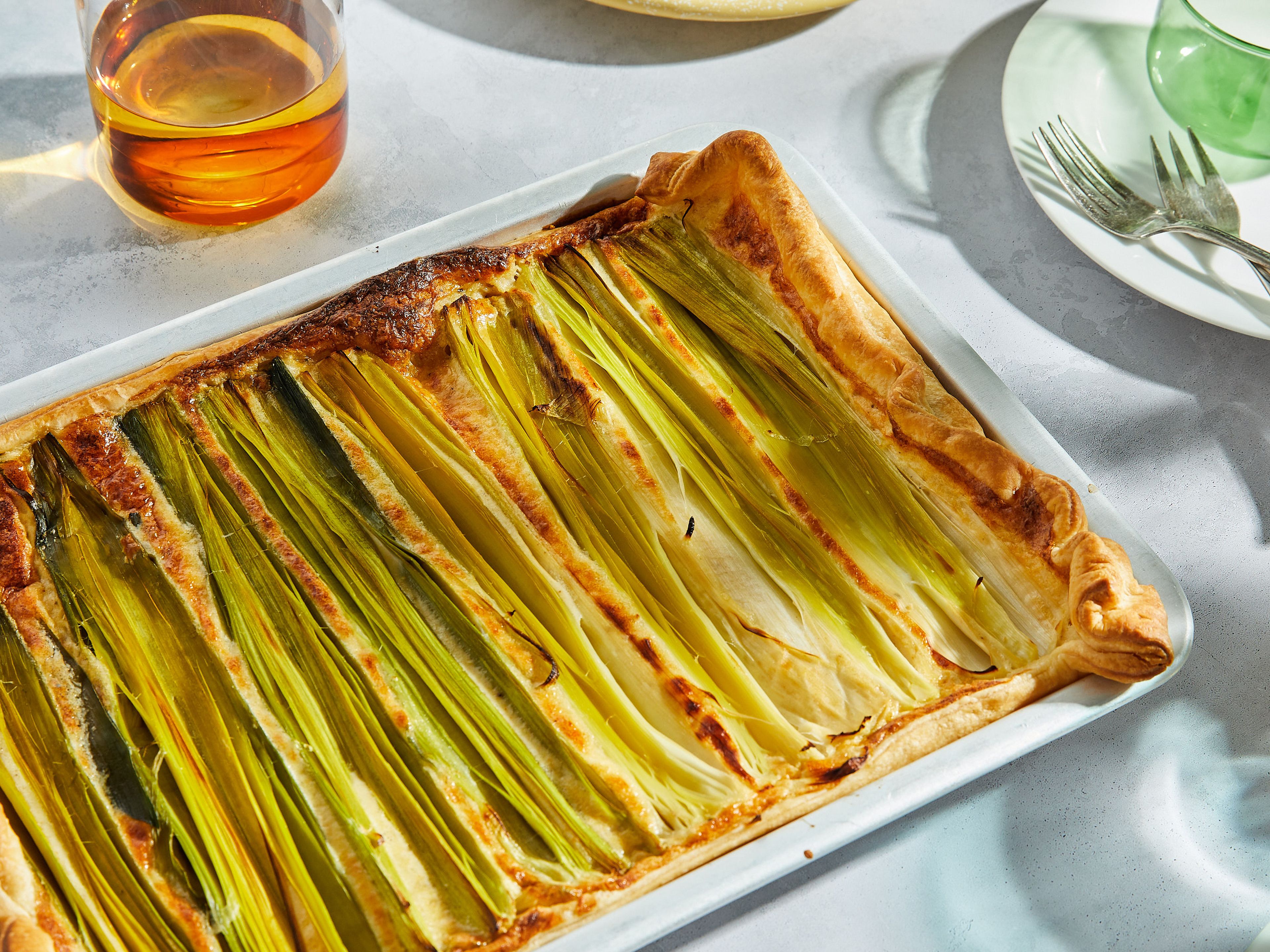 Leek & Onion Puff Pastry Tart - This Healthy Table