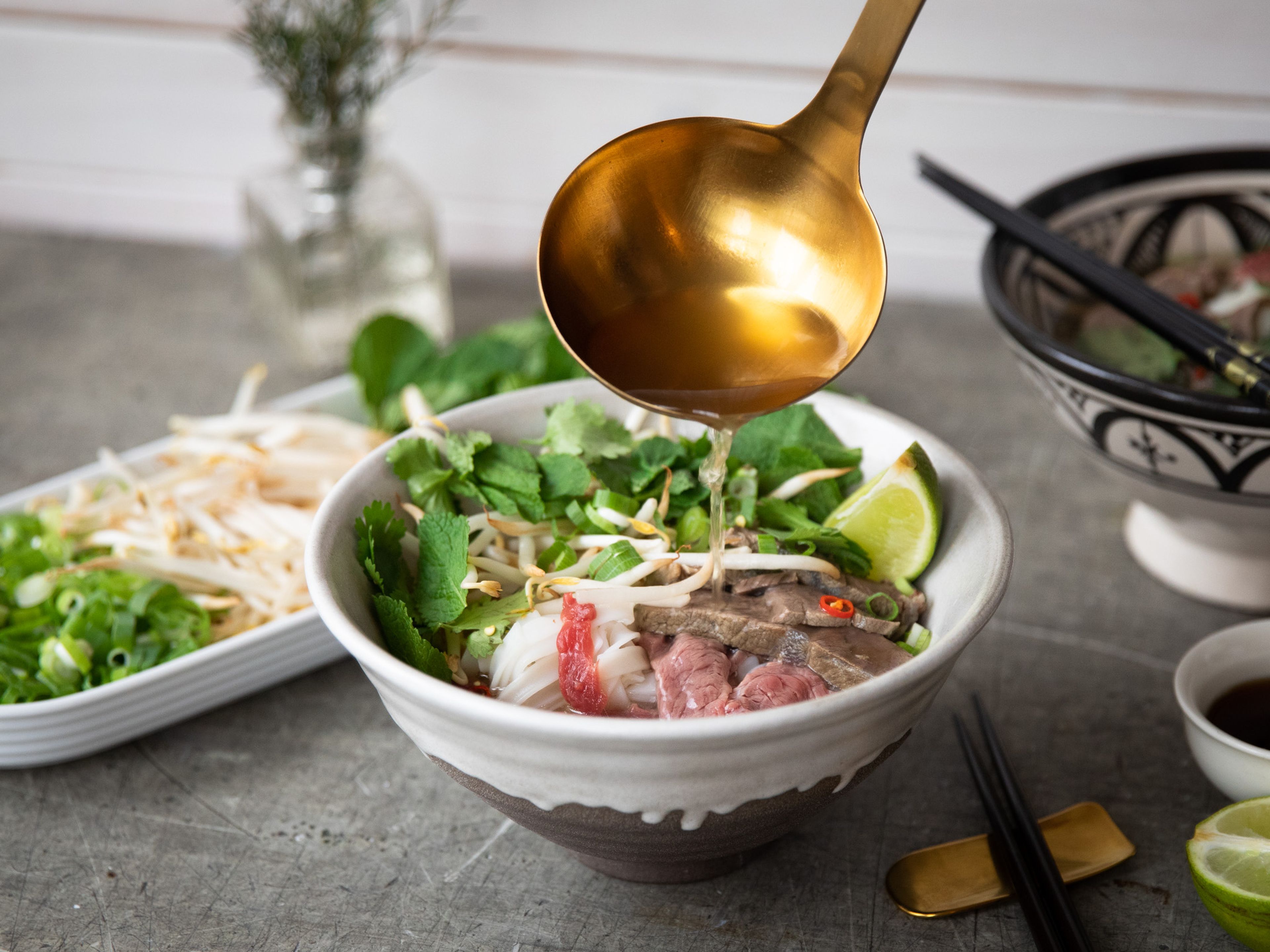 Pho (Vietnamese beef noodle soup)