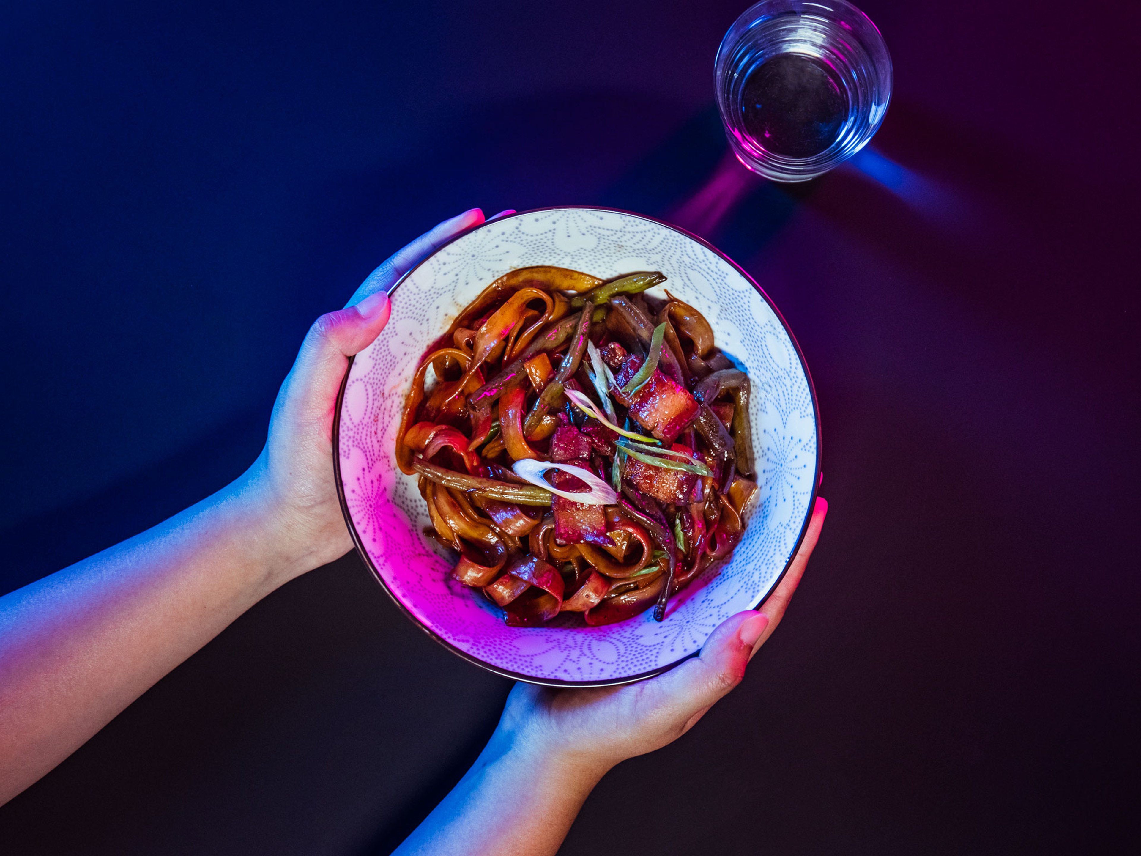 Braised pork belly and green bean noodles