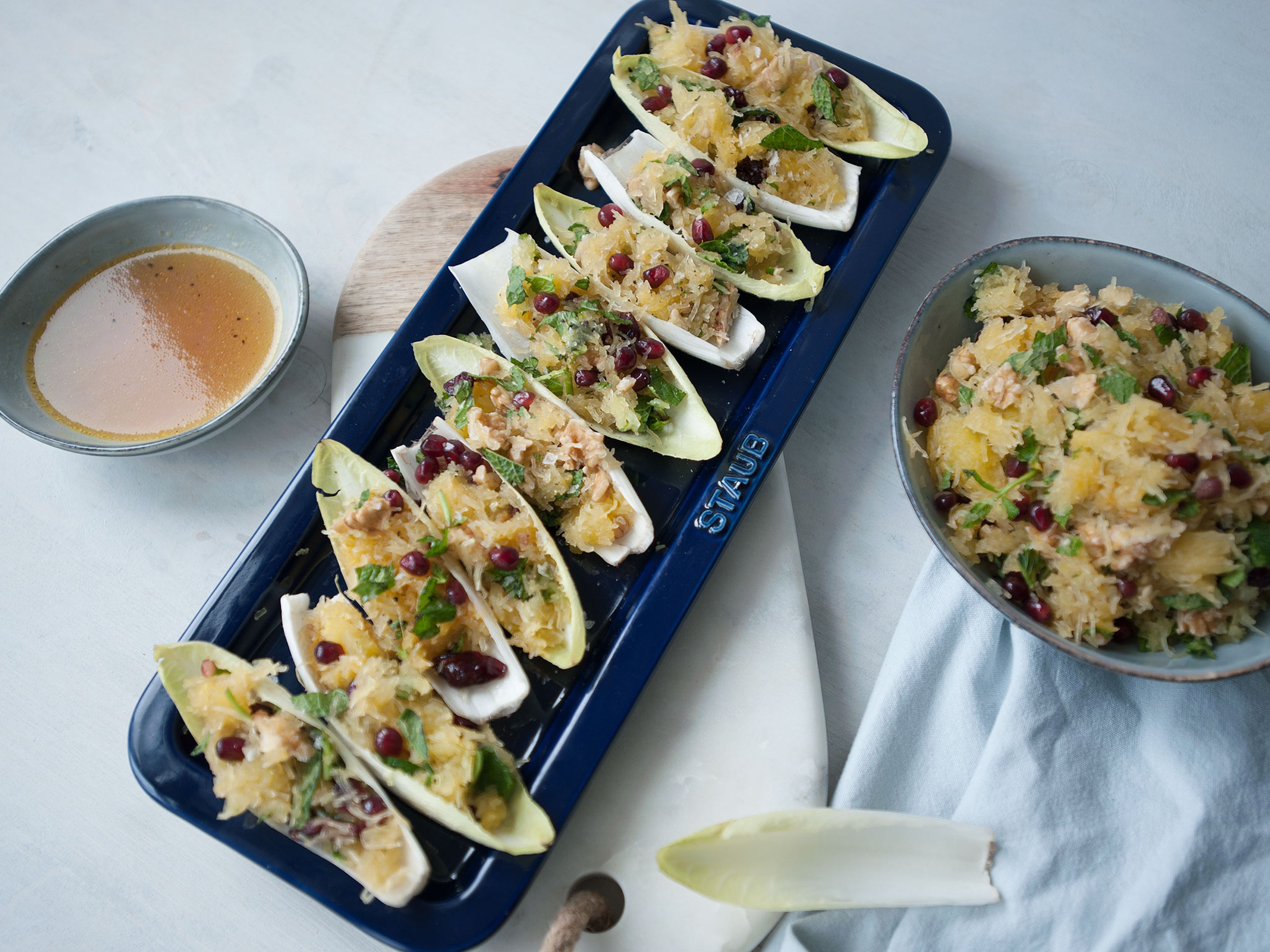 Spaghetti squash-stuffed endive