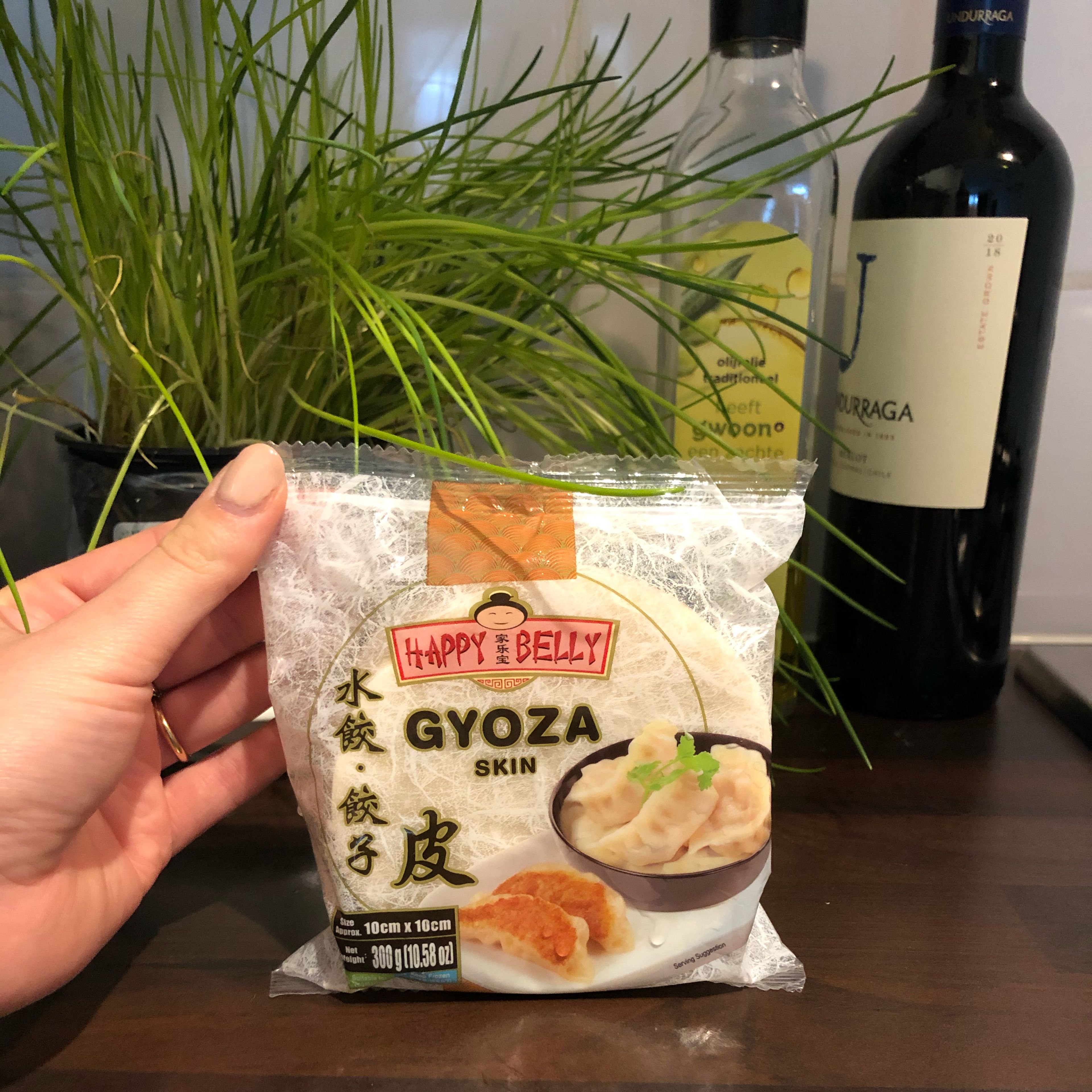 Make sure you defrost the gyoza skin before you start