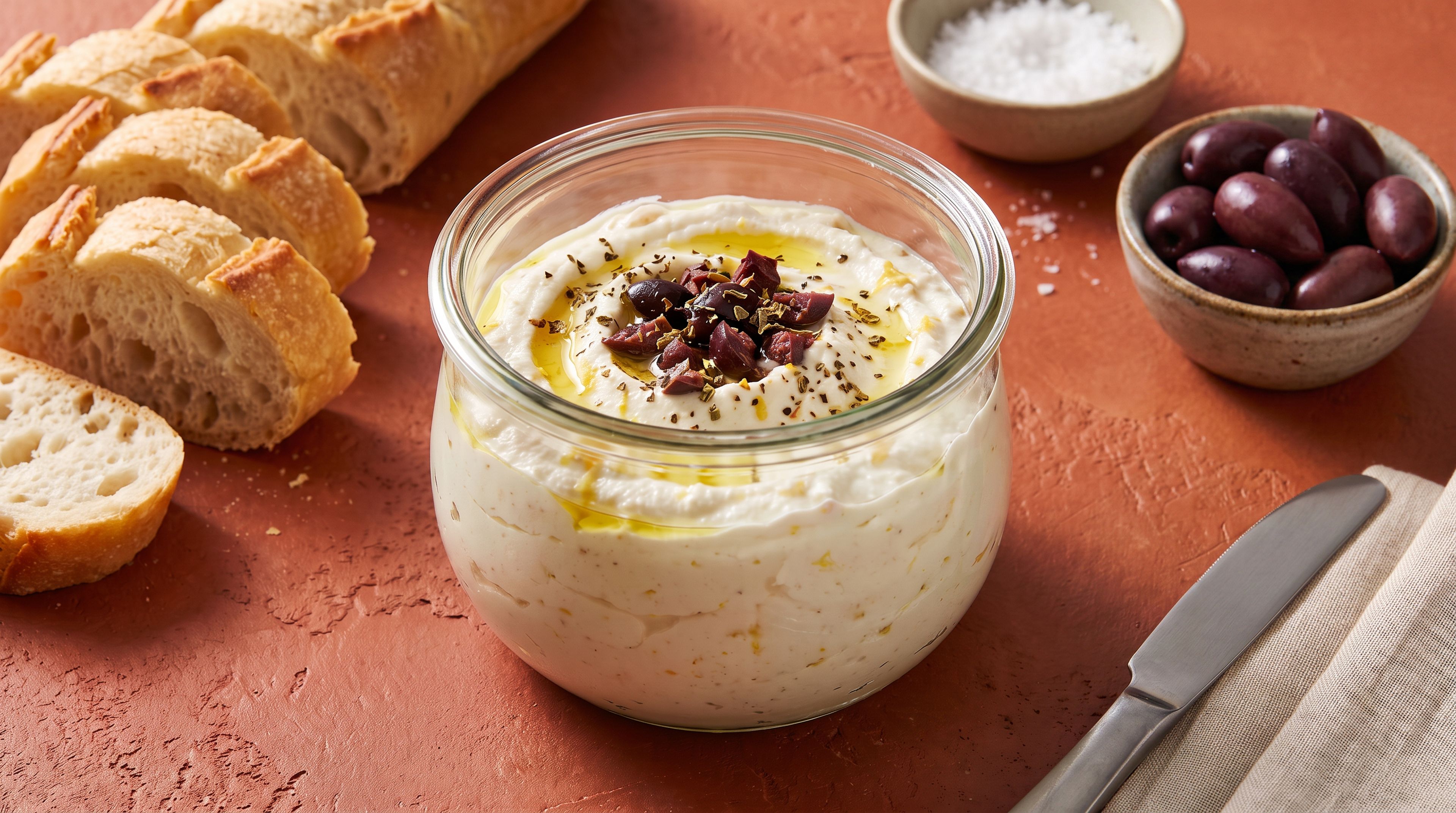 Cremiger Ricotta-Dip mit im Ofen geröstetem Knoblauch