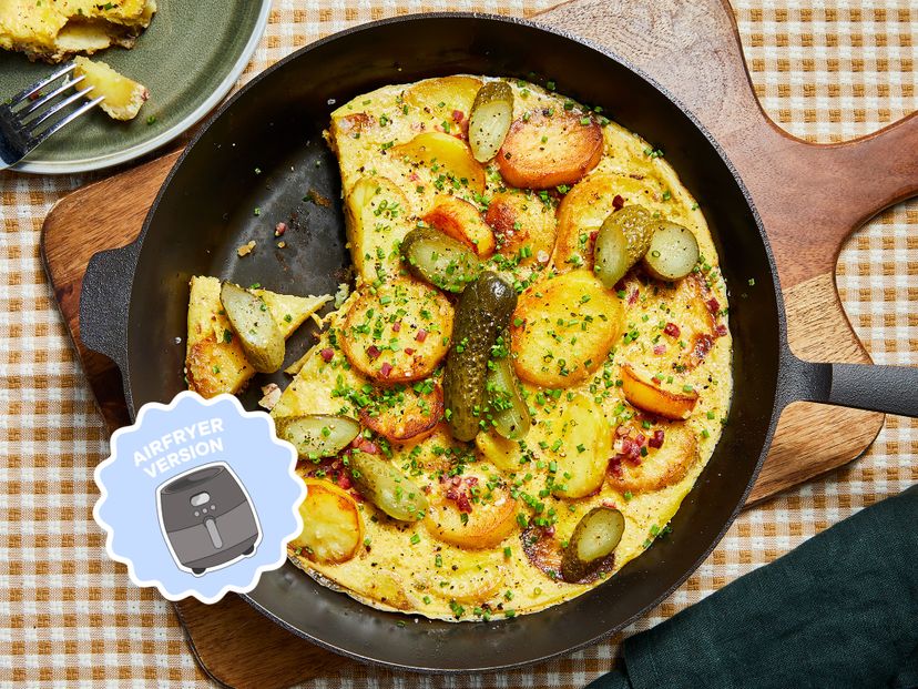Bauernfrühstück aus der Heißluftfritteuse (Deftiges Kartoffel-Omelett)
