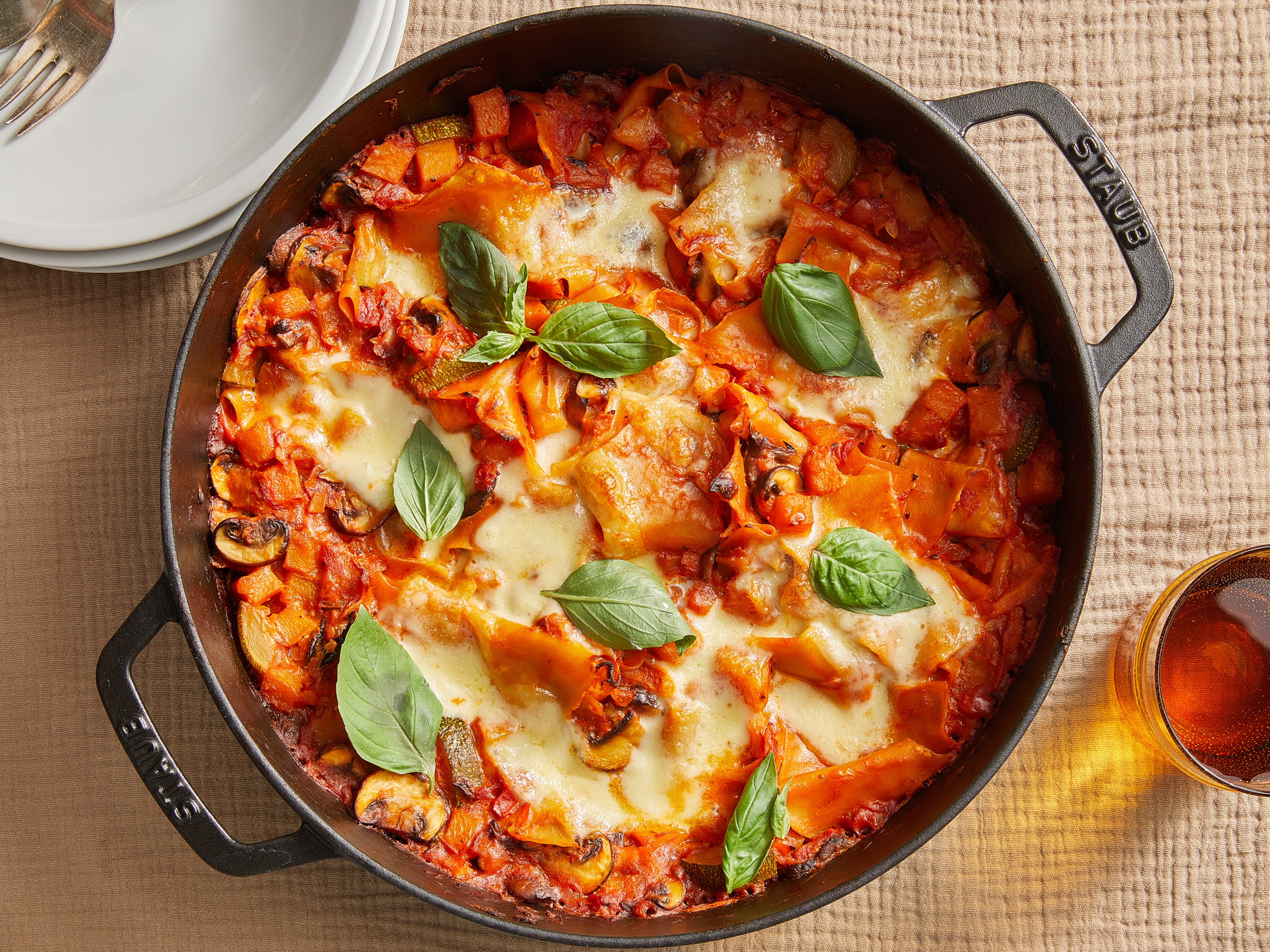 One-pot vegetarian lasagna