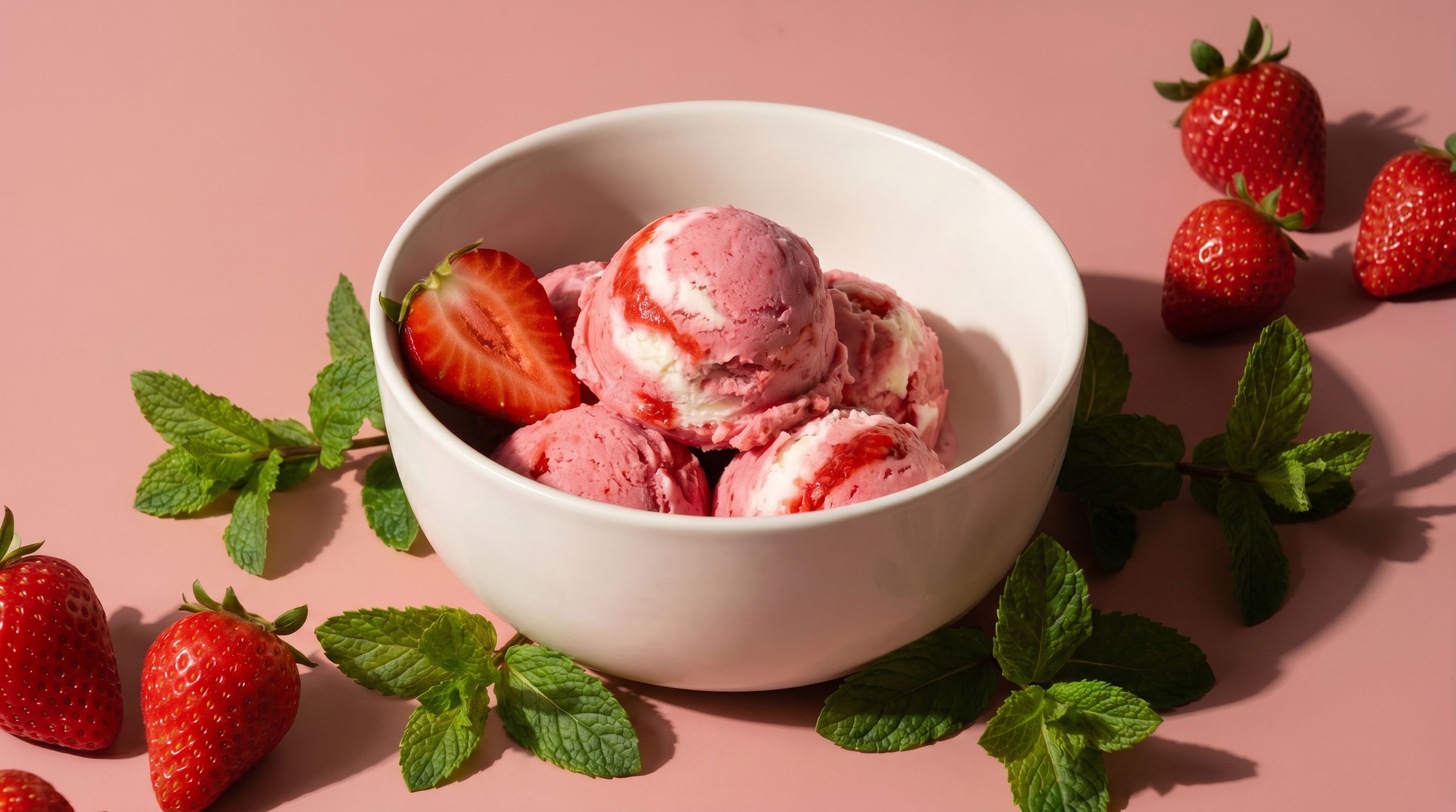 Cremiges Erdbeer-Quark-Eis ganz ohne Eismaschine