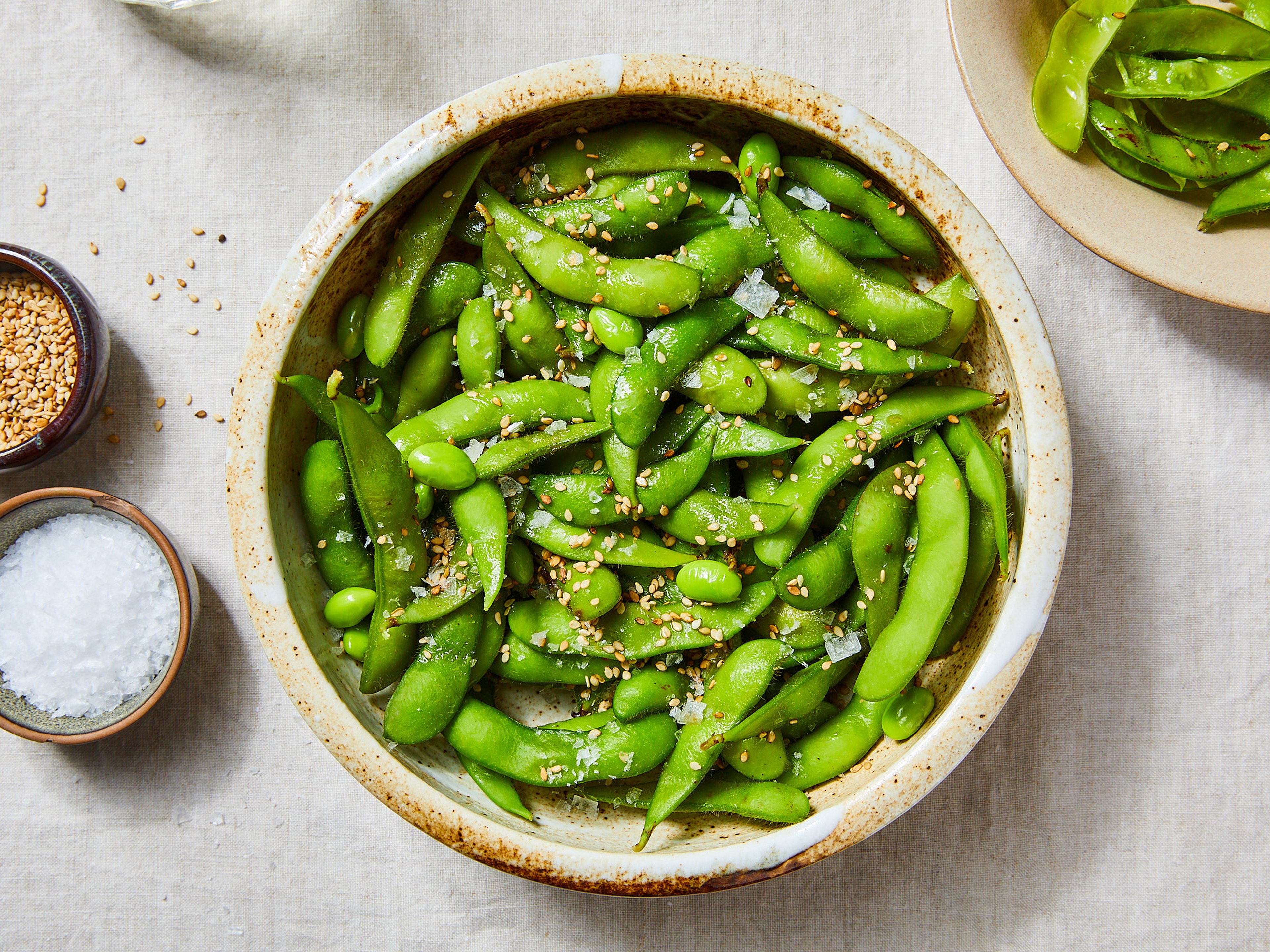 Edamame with sesame and sea salt