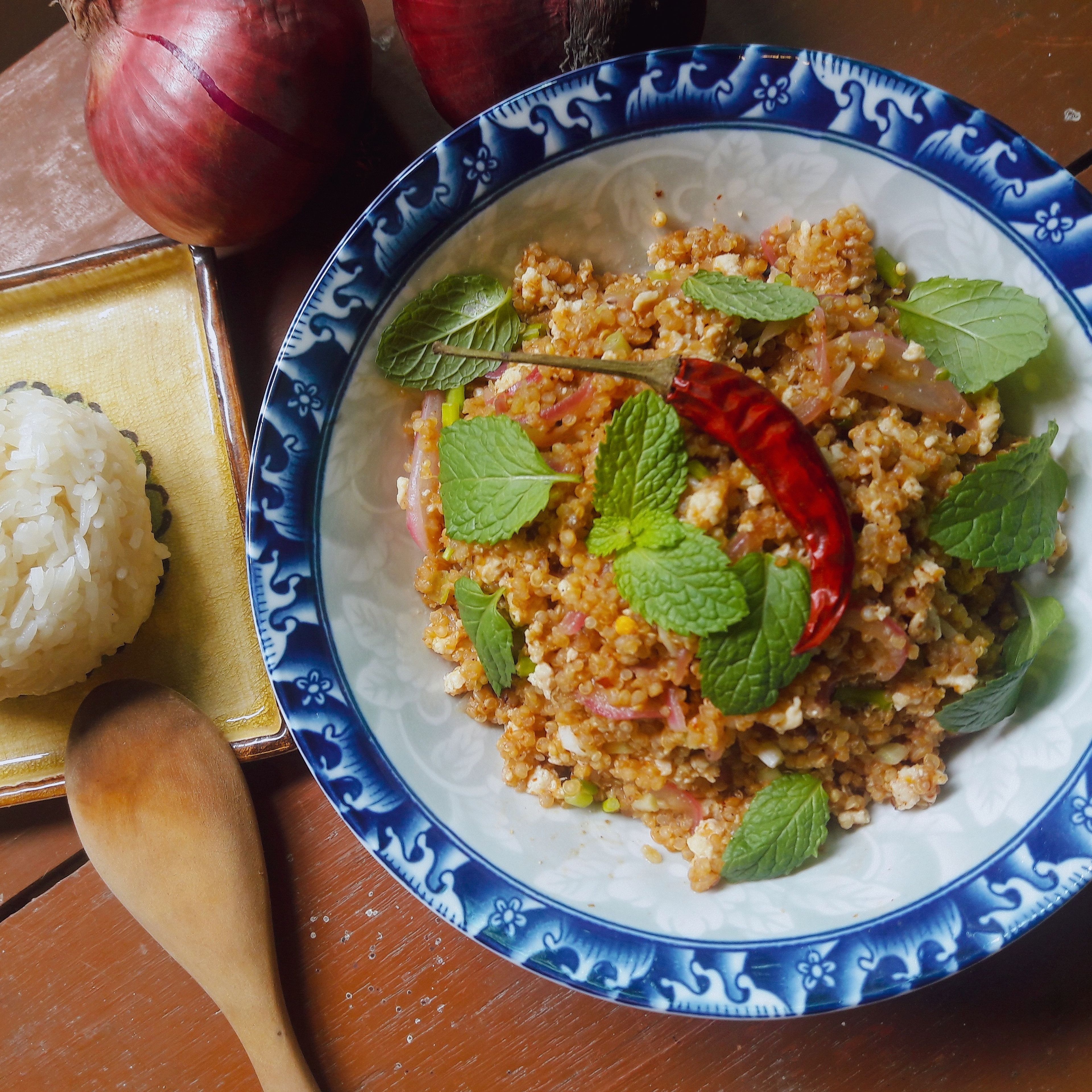 Quinoa and Chicken breast salad. ( Laab)