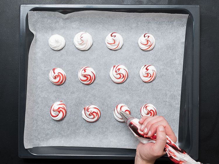Candy cane meringues Recipe Kitchen Stories