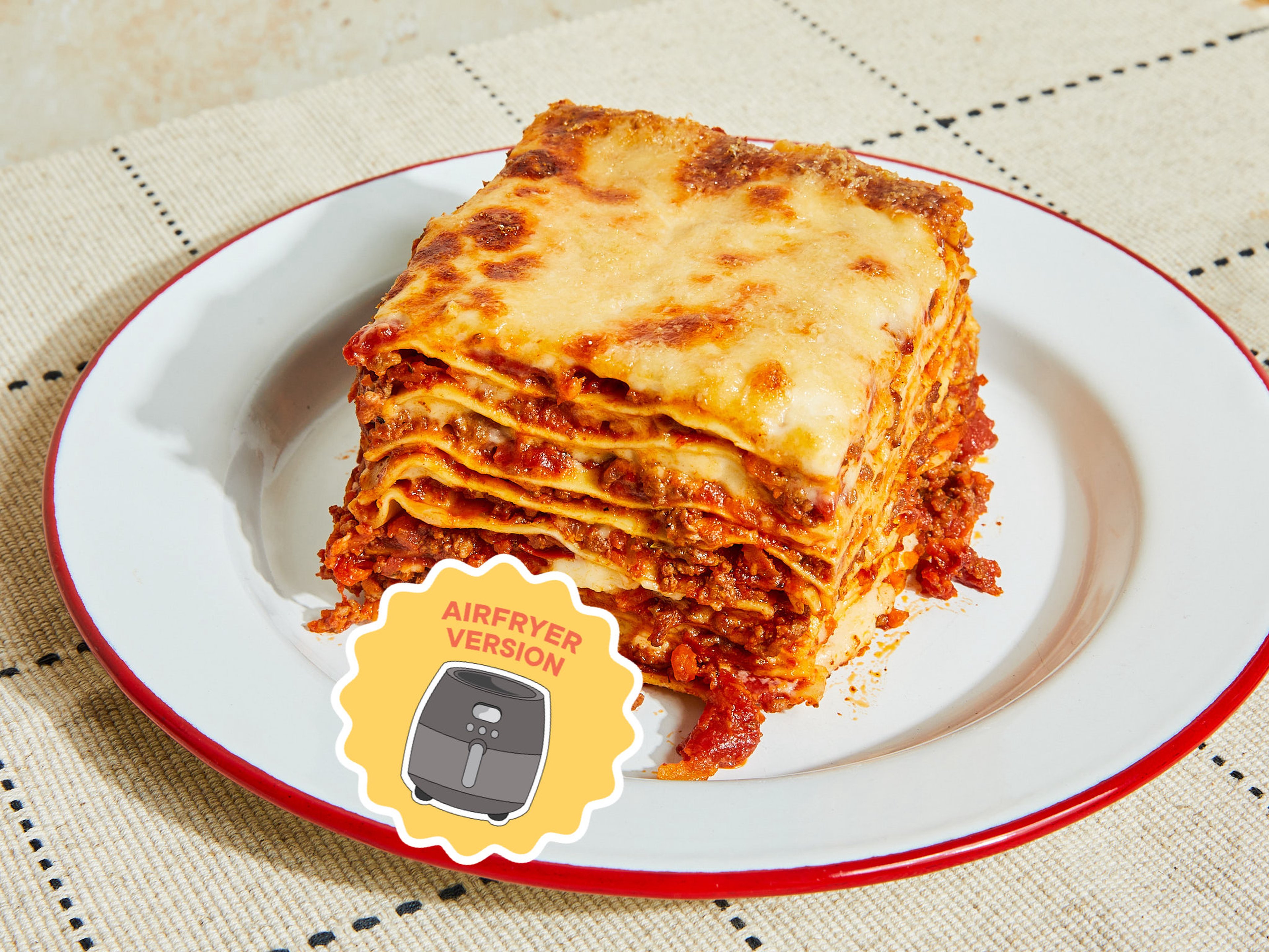 Easy air fryer Italian lasagna