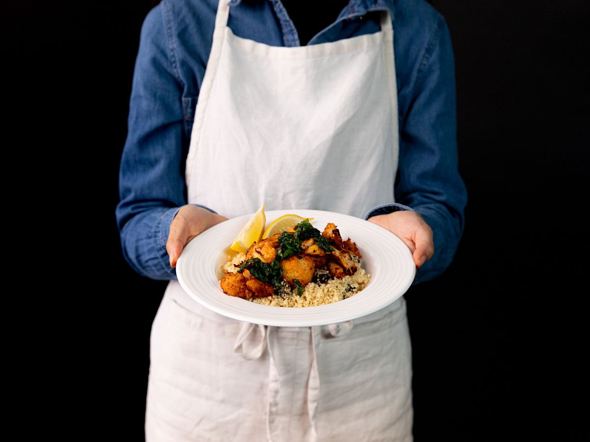 5-ingredient harissa roasted cauliflower with couscous | Recipe | Kitchen Stories