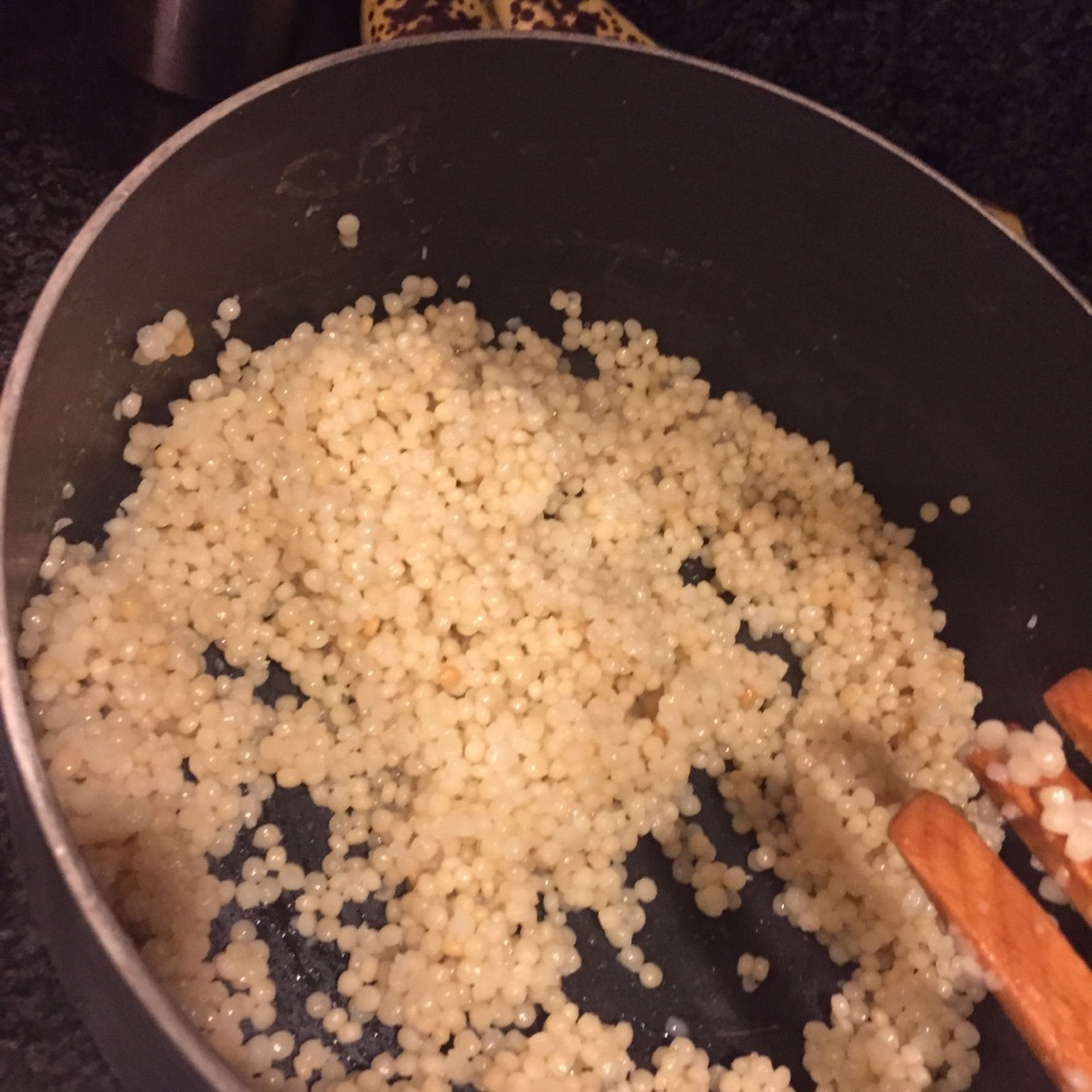 Meanwhile, bring water to a boil and add couscous. Stir well, remove from heat, and cover the saucepan. Let sit for approx. 5 min. while covered. Remove lid and fluff with fork. (It is important to remove lid so that couscous does not become gummy.)