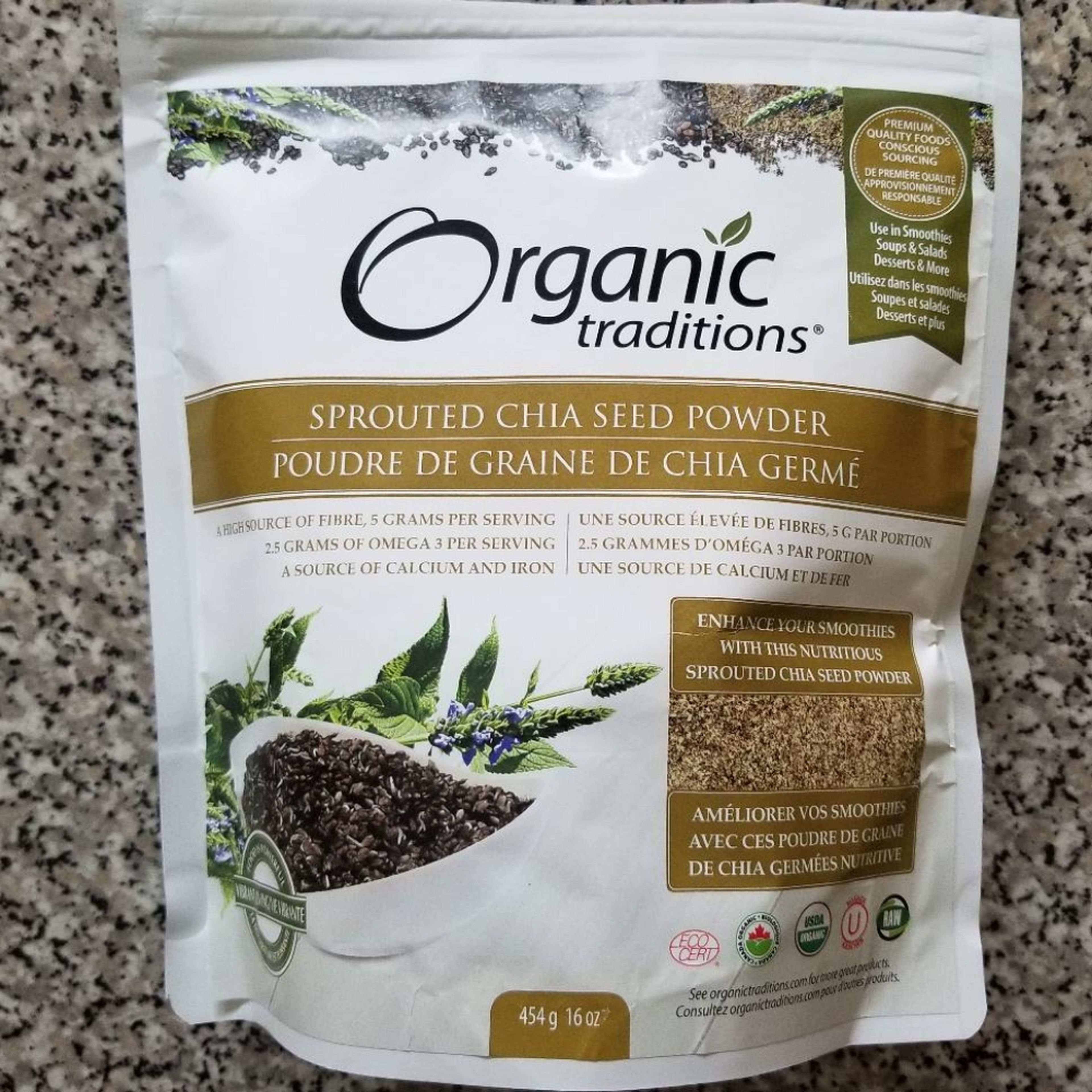Add 25g sprouted chia seed powder. Available at Whole Foods and most Health Foods stores.