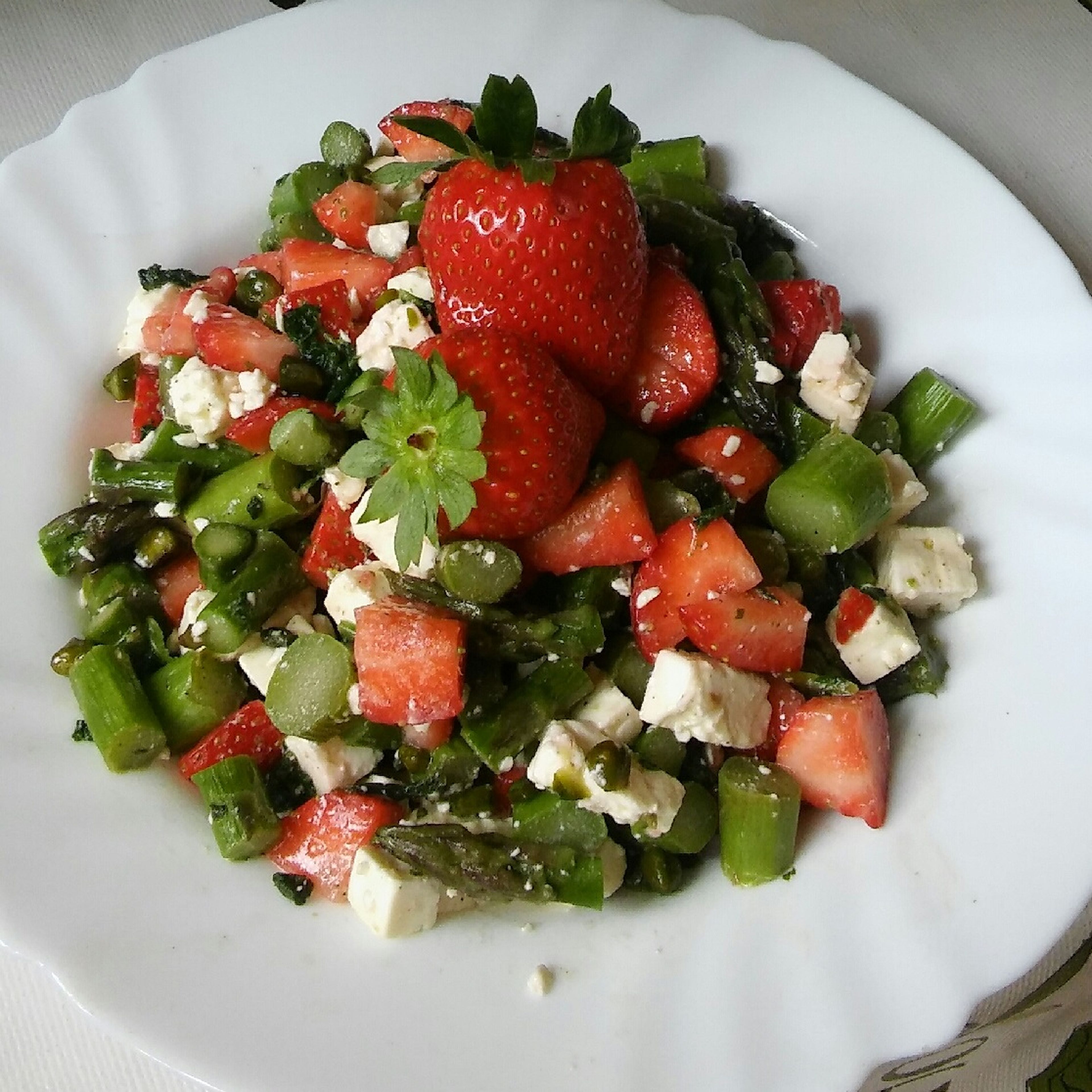 Strawberry and asparagus salad