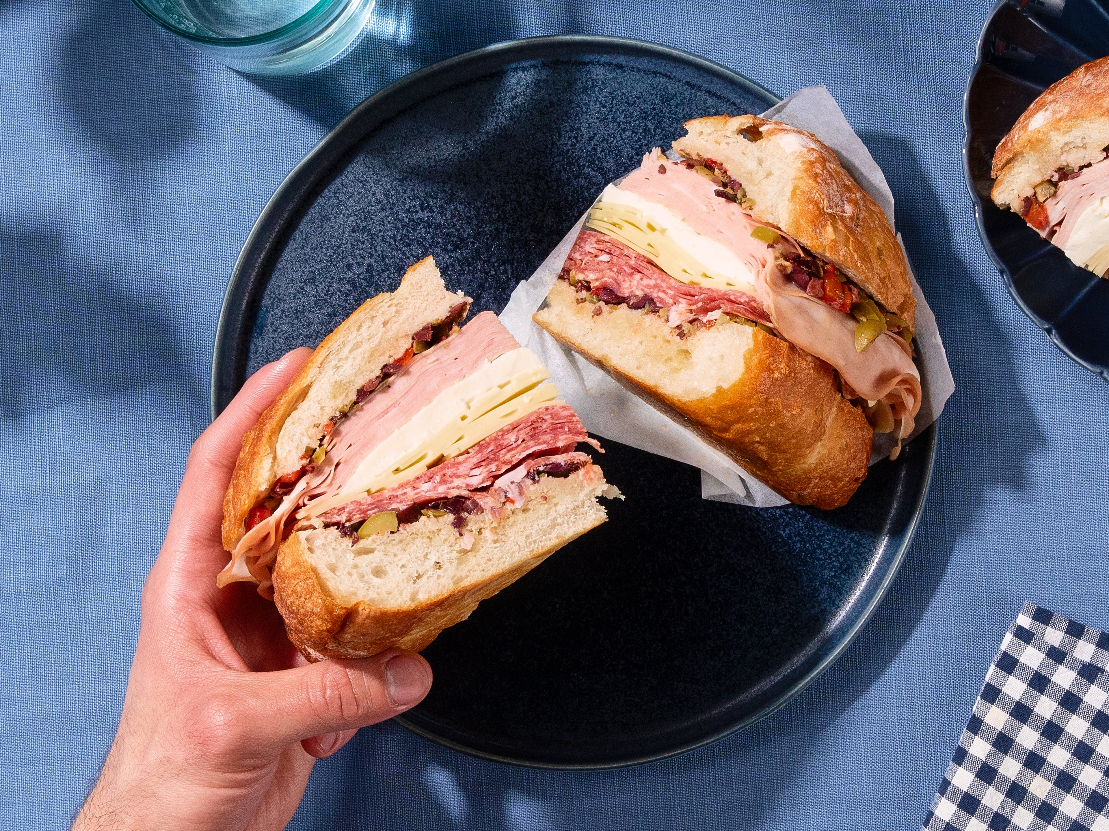 Iconic muffuletta sandwich