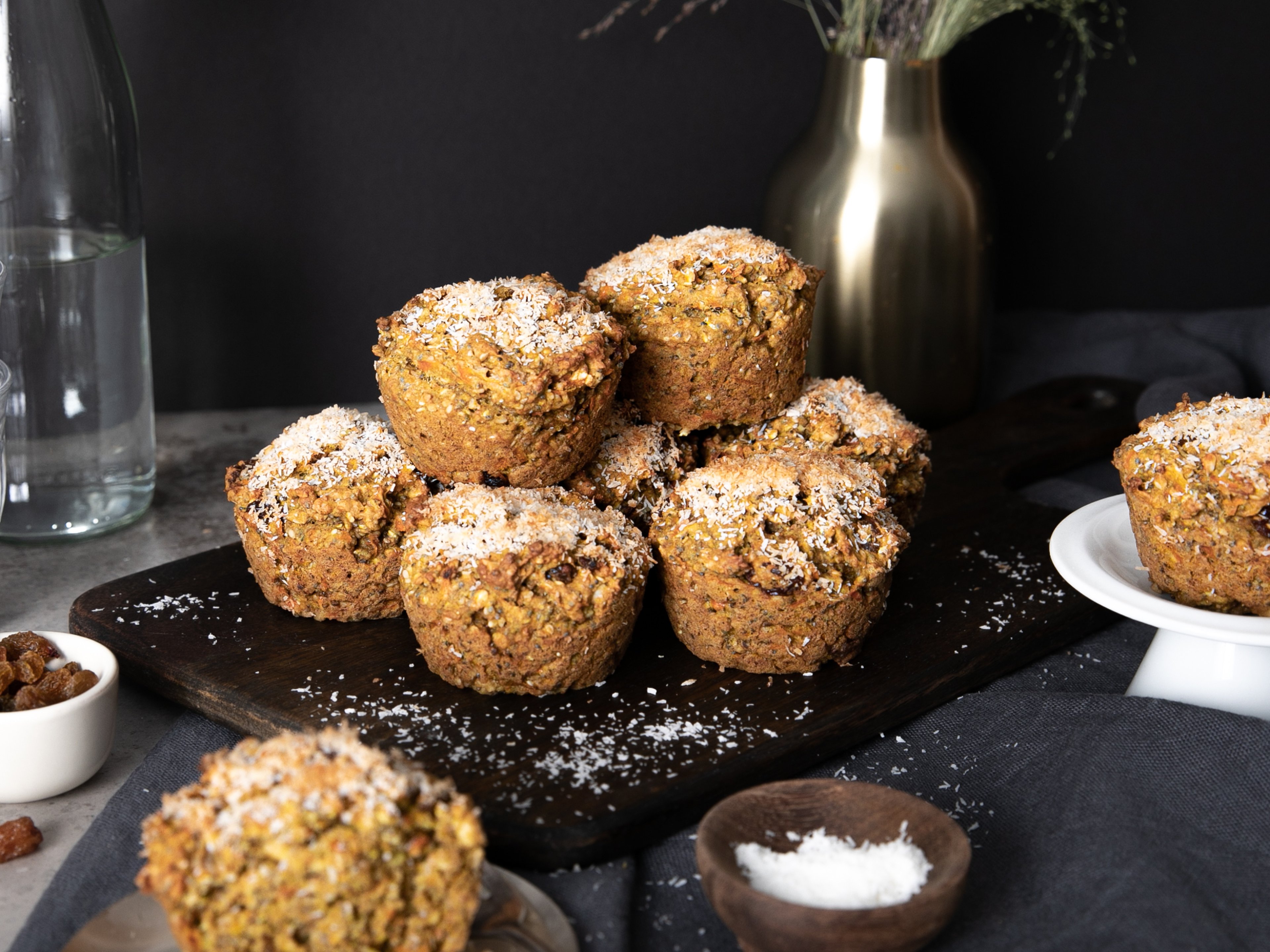 Loaded banana and carrot breakfast muffins