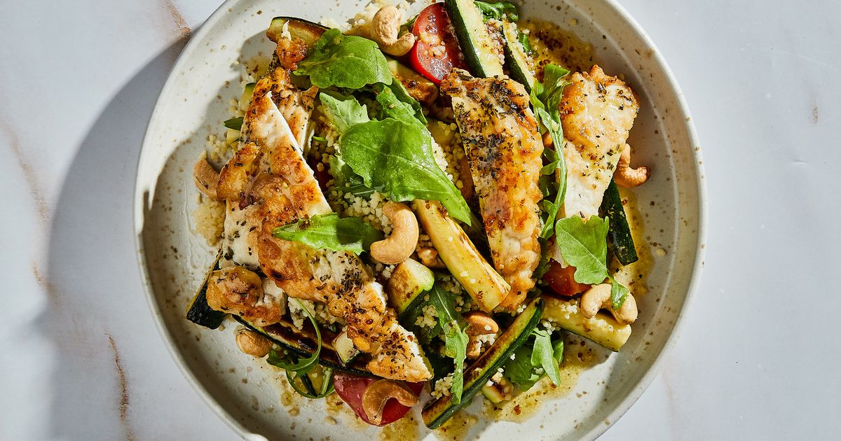 Chicken zucchini couscous salad Recipe Kitchen Stories