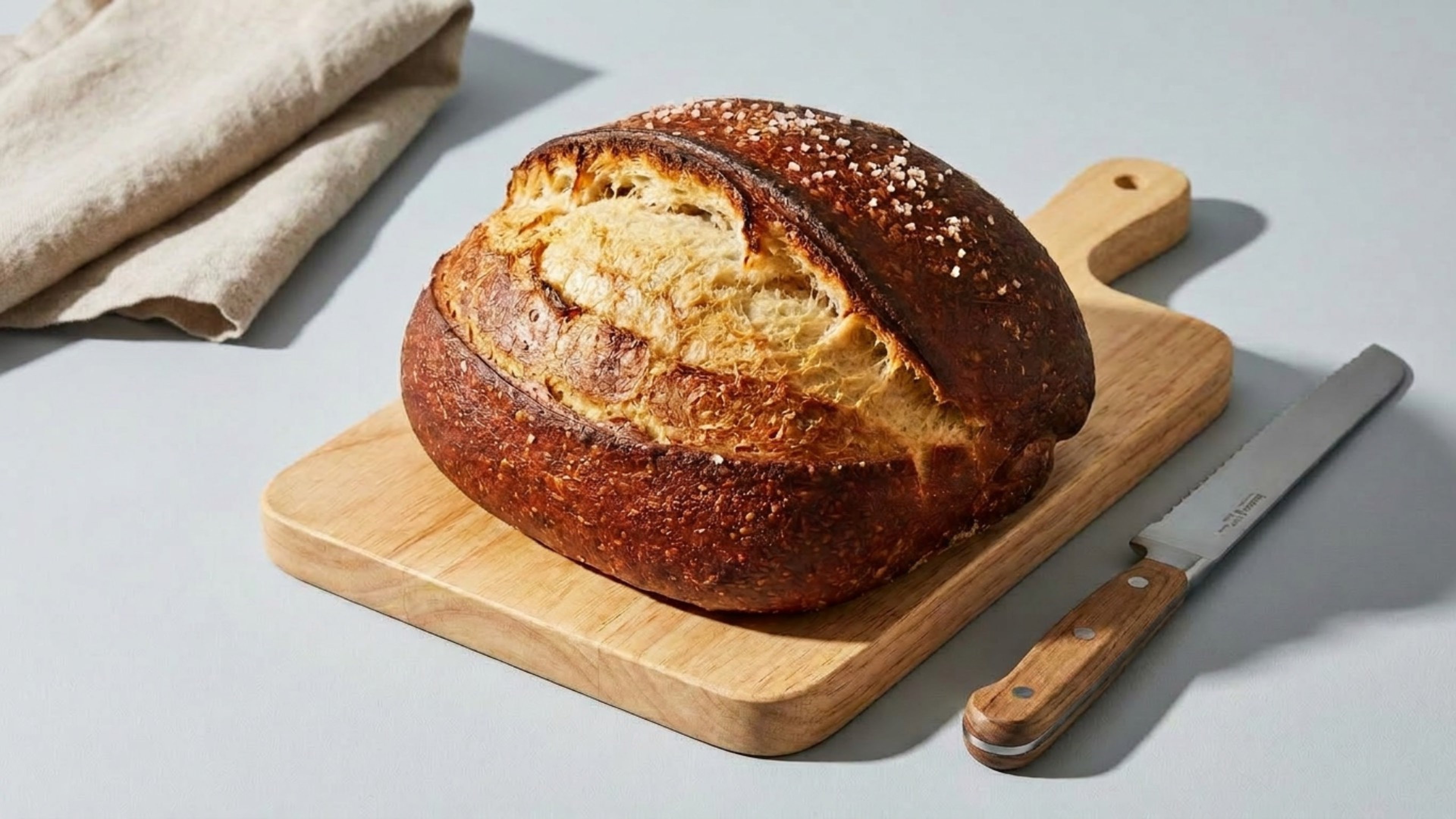 Sauerteigbrot mit Laugenkruste: frisch aus dem Ofen
