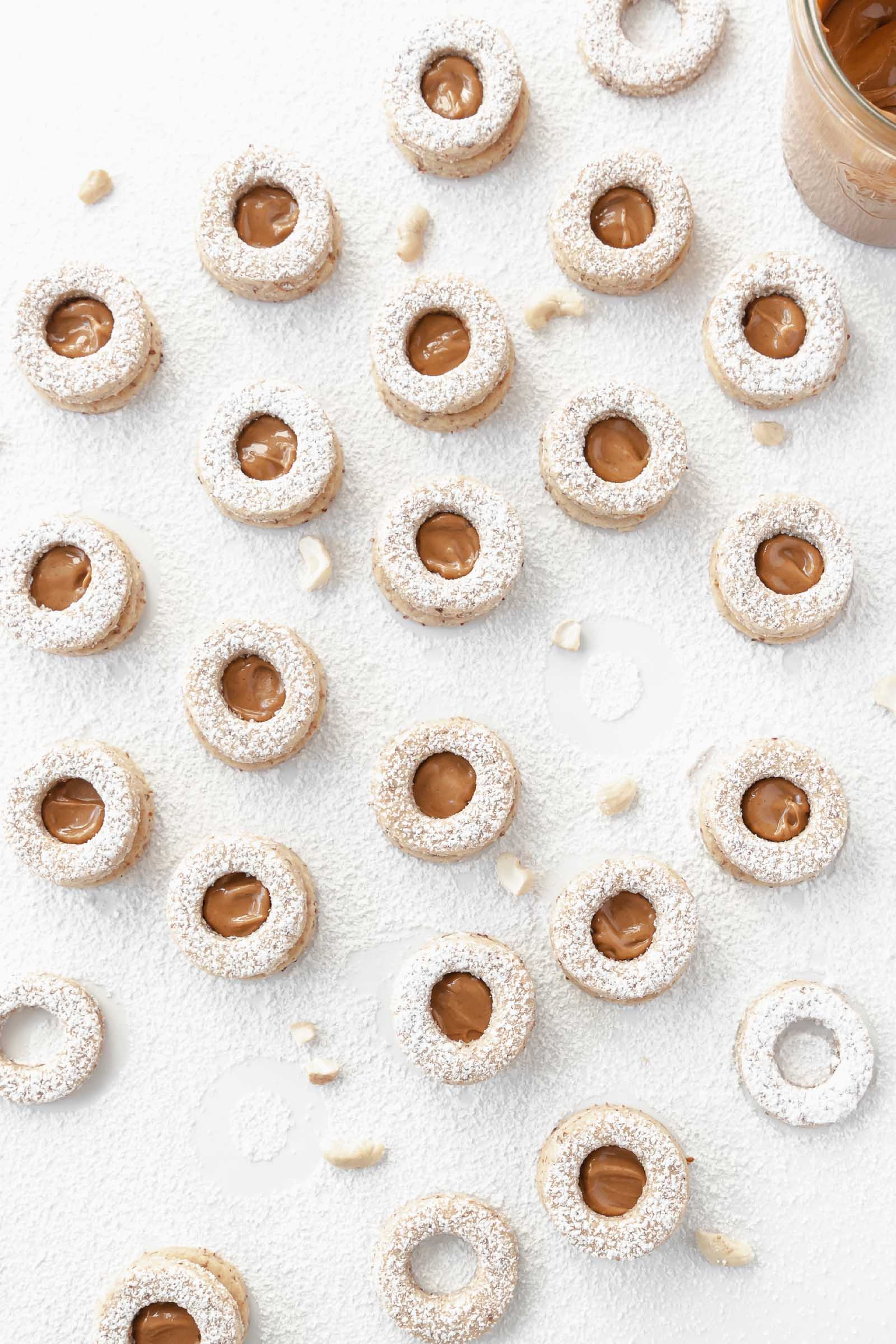 Cashew Butter Linzer Cookies (Low Sugar)