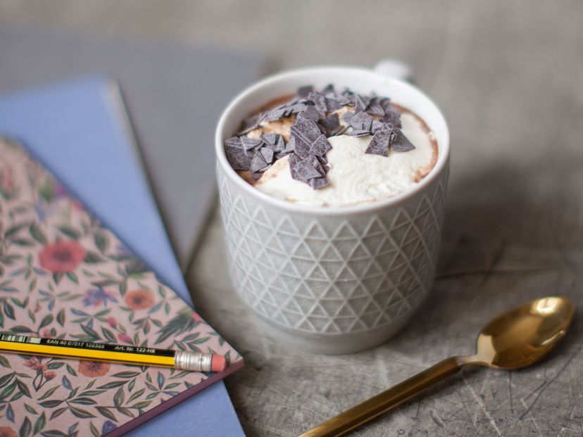 Classic hot chocolate with whipped cream