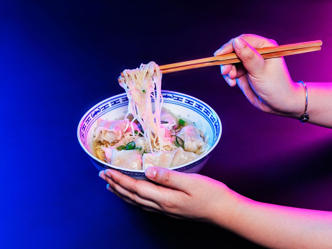 Shrimp and pork wonton noodle soup