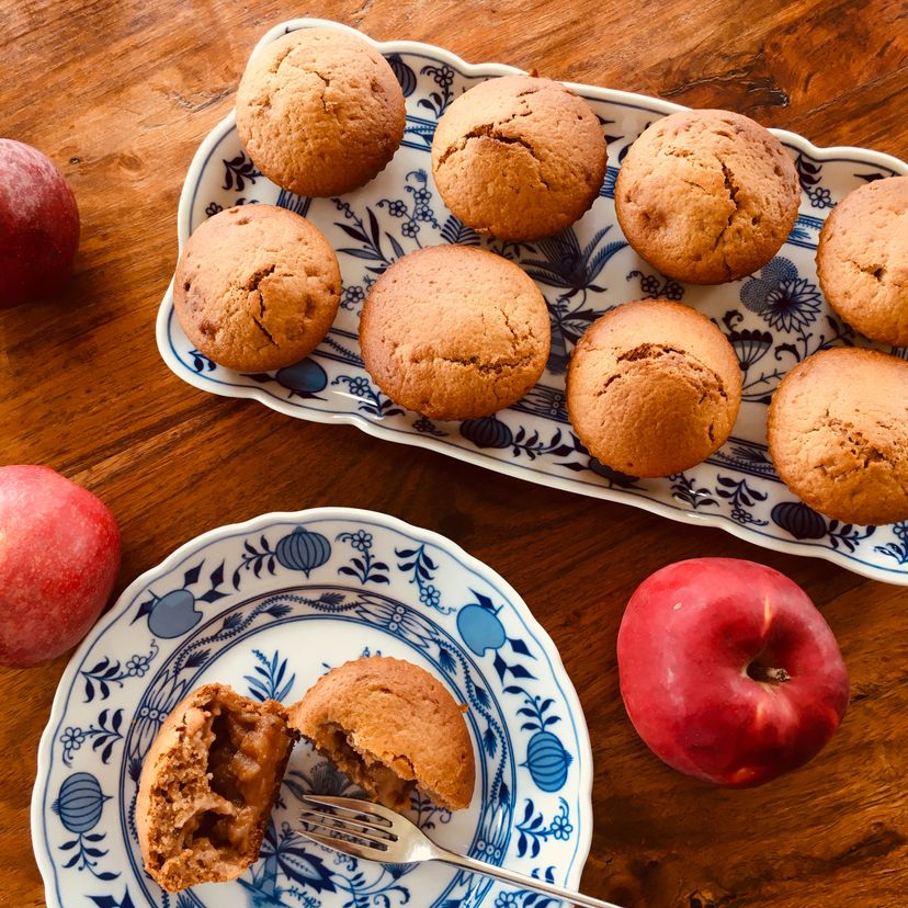 Vegane Muffins mit Apfel Zimt Füllung