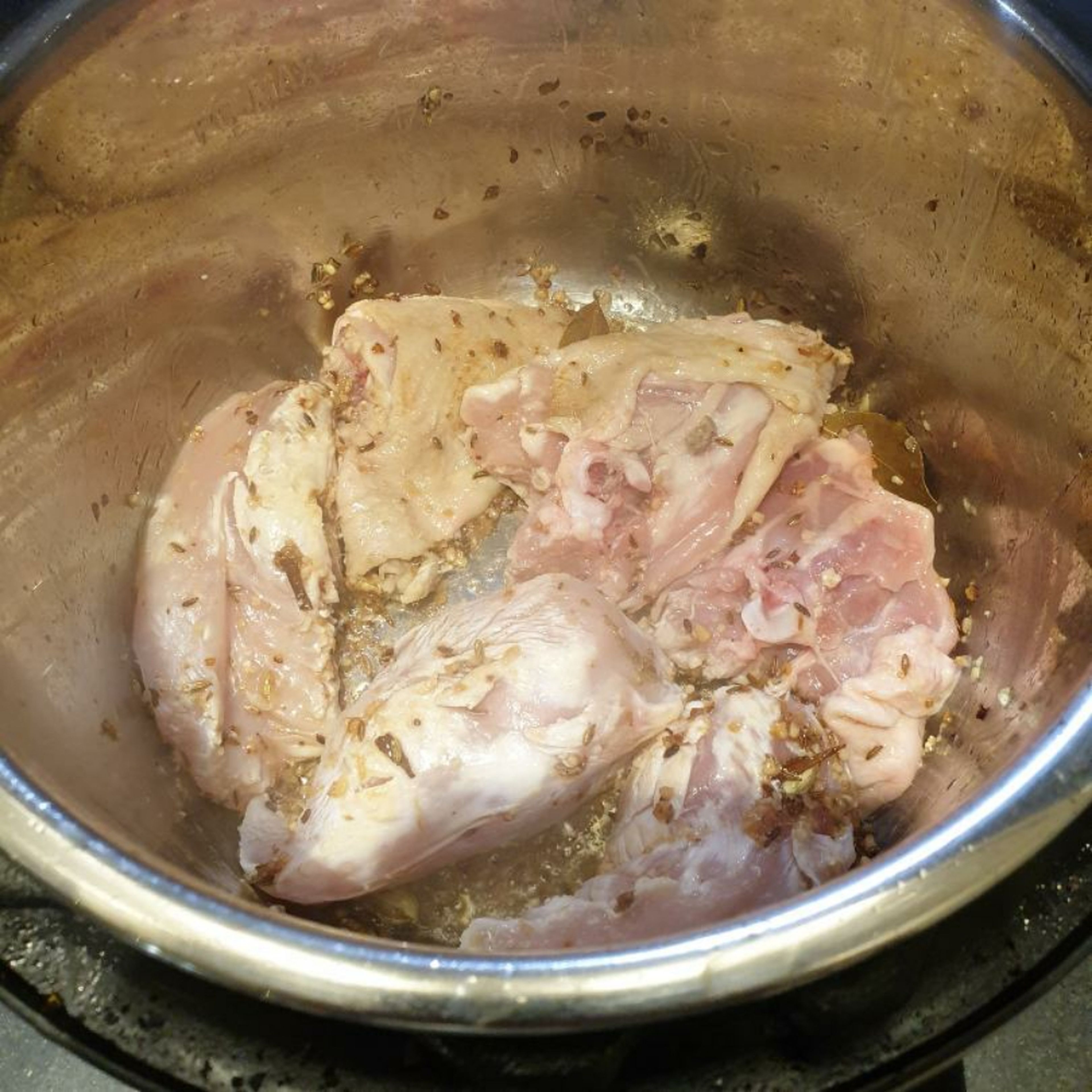 Add the chicken and stir-fry until outside of chicken is no longer pink (around 7 minutes).
