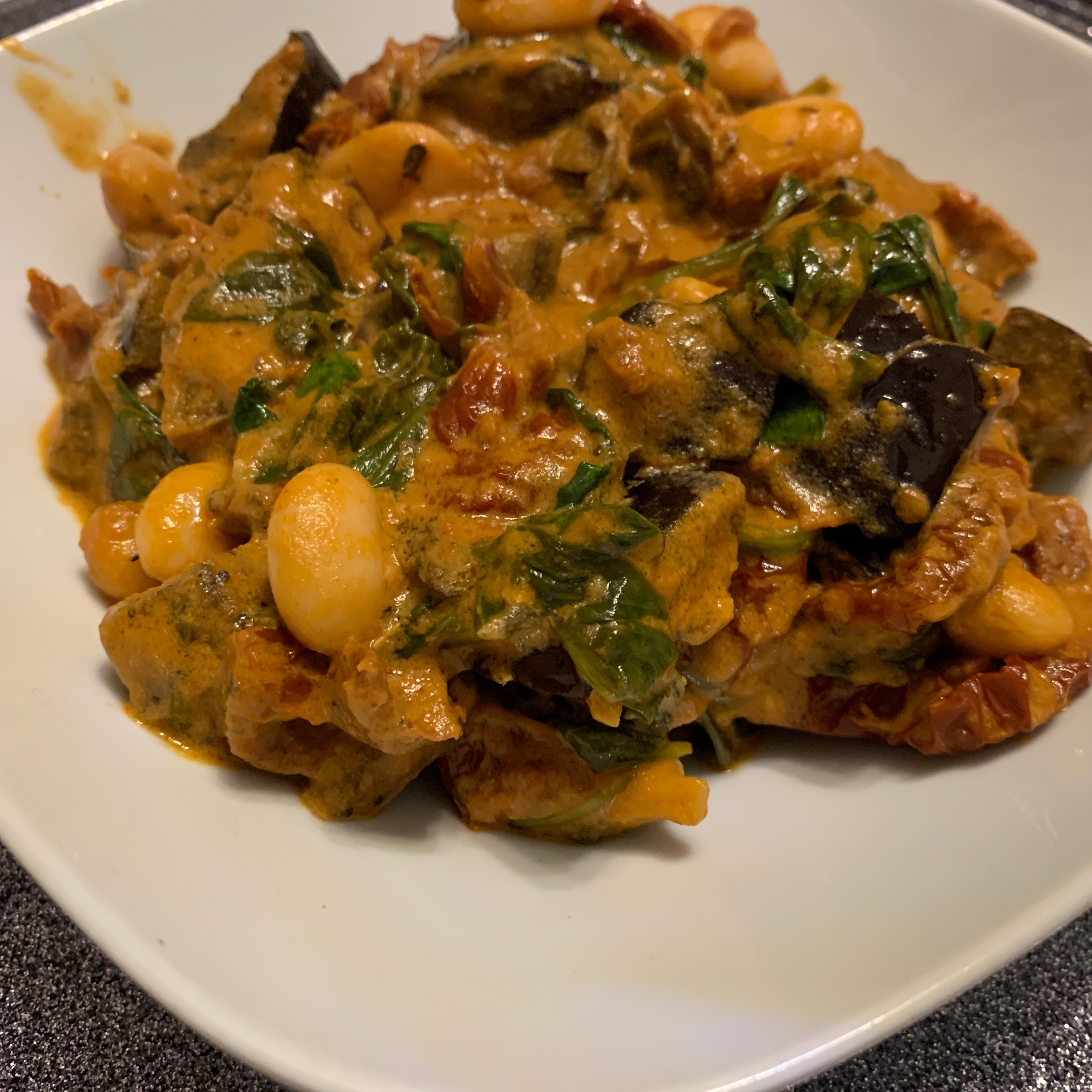 Roasted Aubergine & Butter Bean Stew