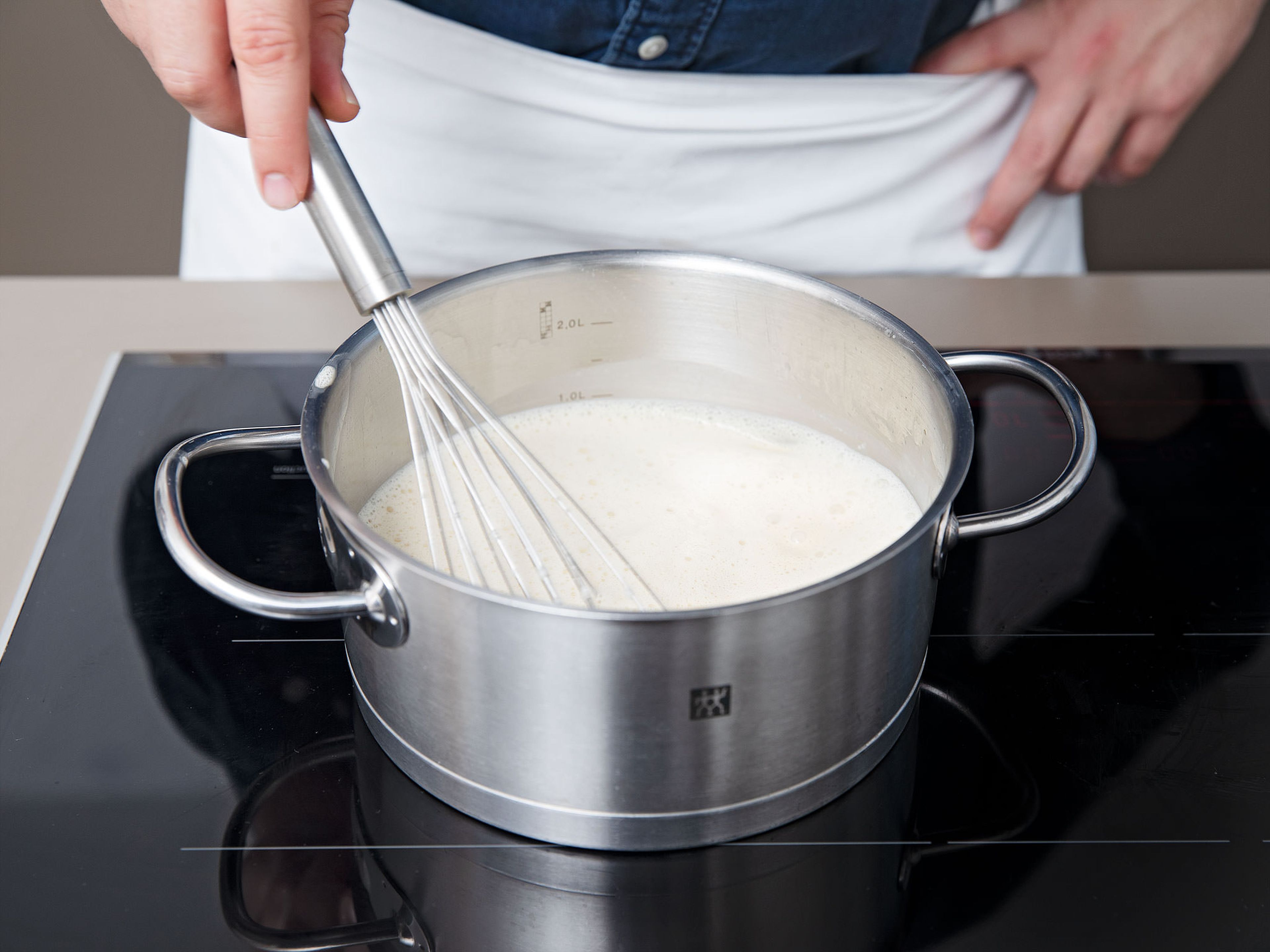 In a liquid measuring cup, combine remaining heavy cream and whole milk. In a pot, add maple syrup, brown sugar, water, and remaining salt and bring to a boil over medium heat, stirring occasionally. Cook for about 8 min. or until caramelized. Remove from the heat and slowly whisk in heavy cream-milk mixture. In a separate bowl, whisk together egg, egg yolks, and starch. While whisking, slowly add maple syrup-cream mixture to the egg-cornstarch mixture. Transfer the pudding back to the pot and set over medium heat, whisking constantly until a thick pudding forms, approx. 5 min. Strain the mixture through a fine sieve into a bowl, then cover tightly with plastic wrap (pressing the plastic directly onto the pudding to stop a skin from forming) and refrigerate for at least 2 hours.
