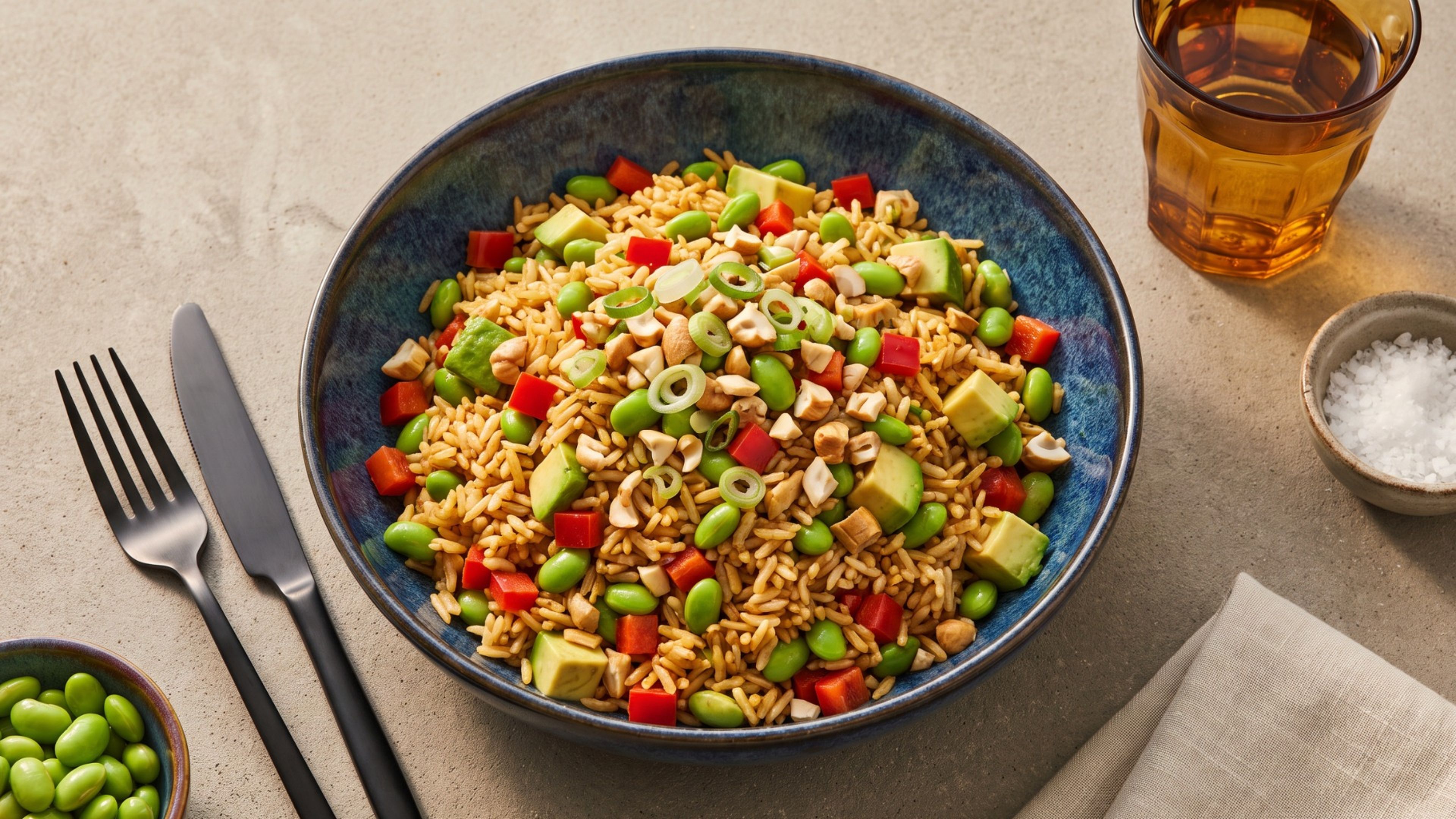 Knuspriger Reissalat mit Edamame