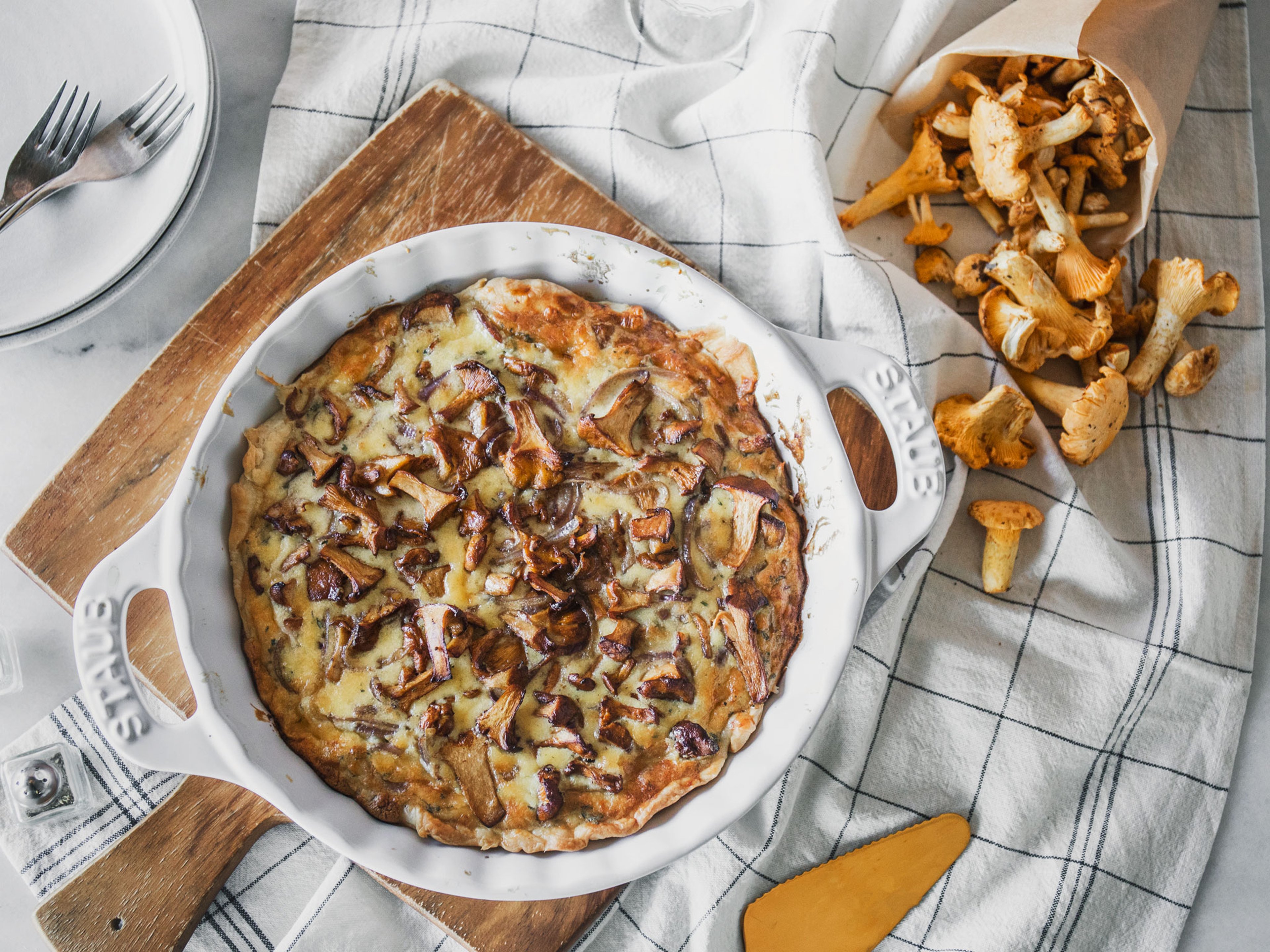 Chanterelle Gruyère tart