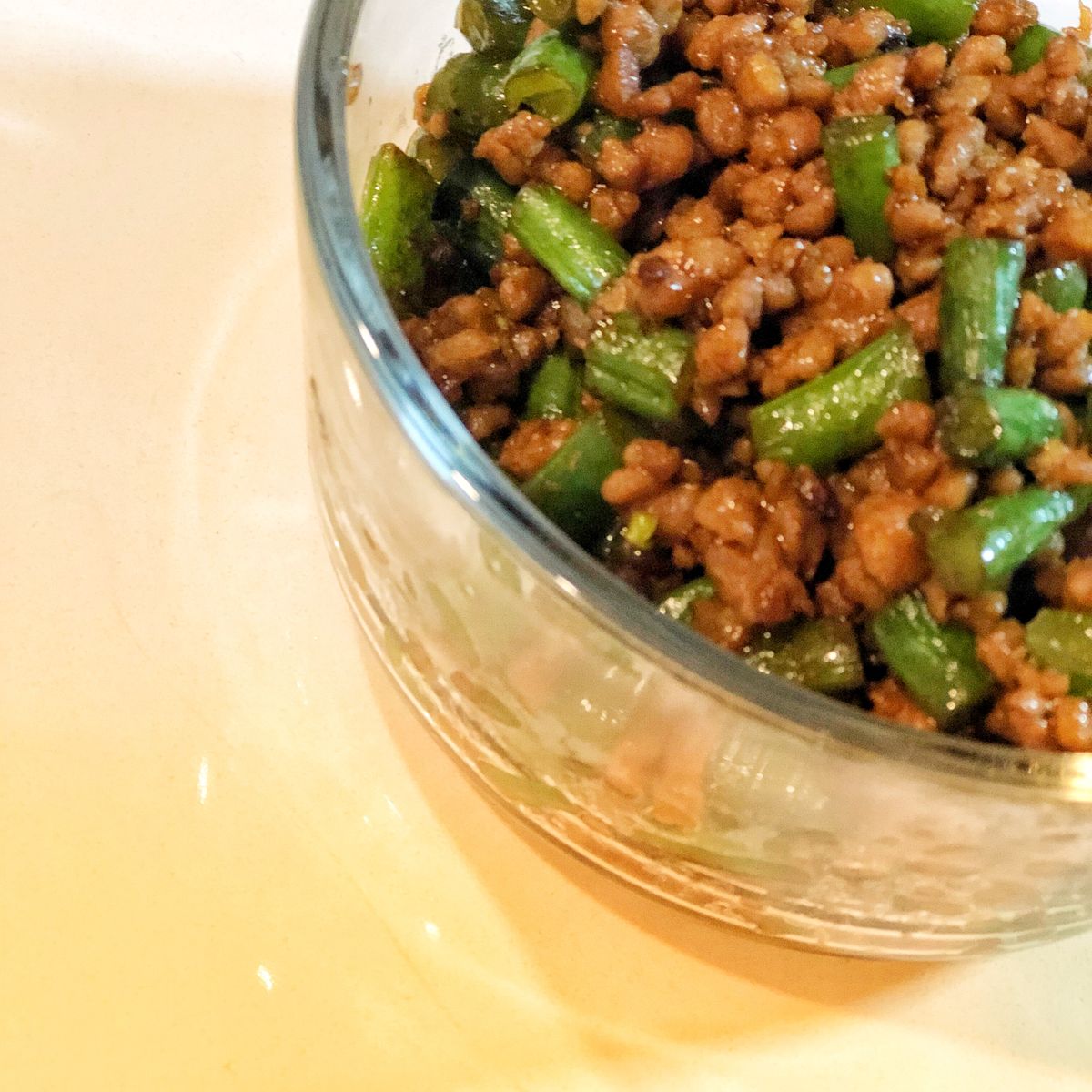 Stir-fried minced pork with green beans | Recipe | Kitchen Stories