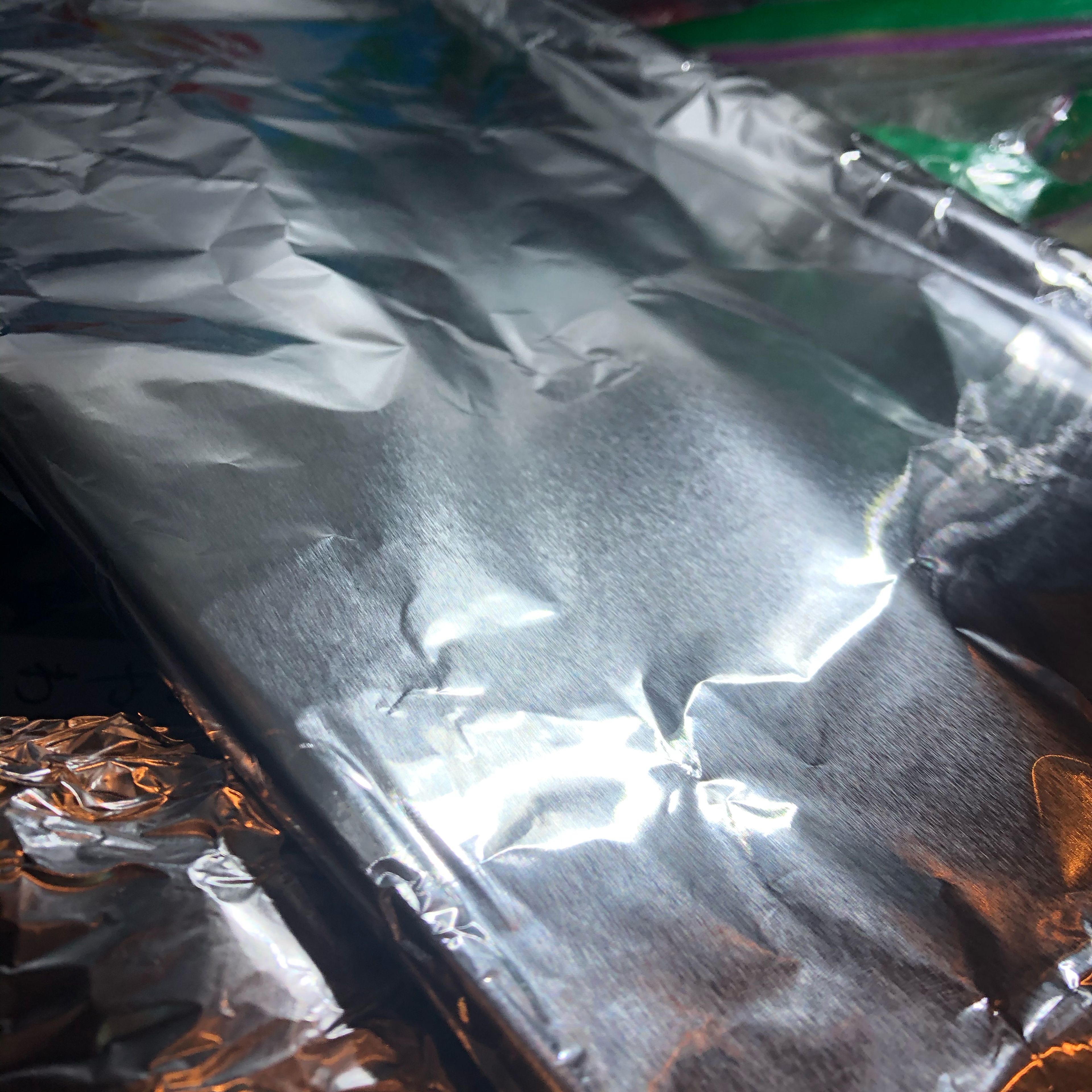 Cover tray in tinfoil and put it in the freezer for at least 2 hours.
