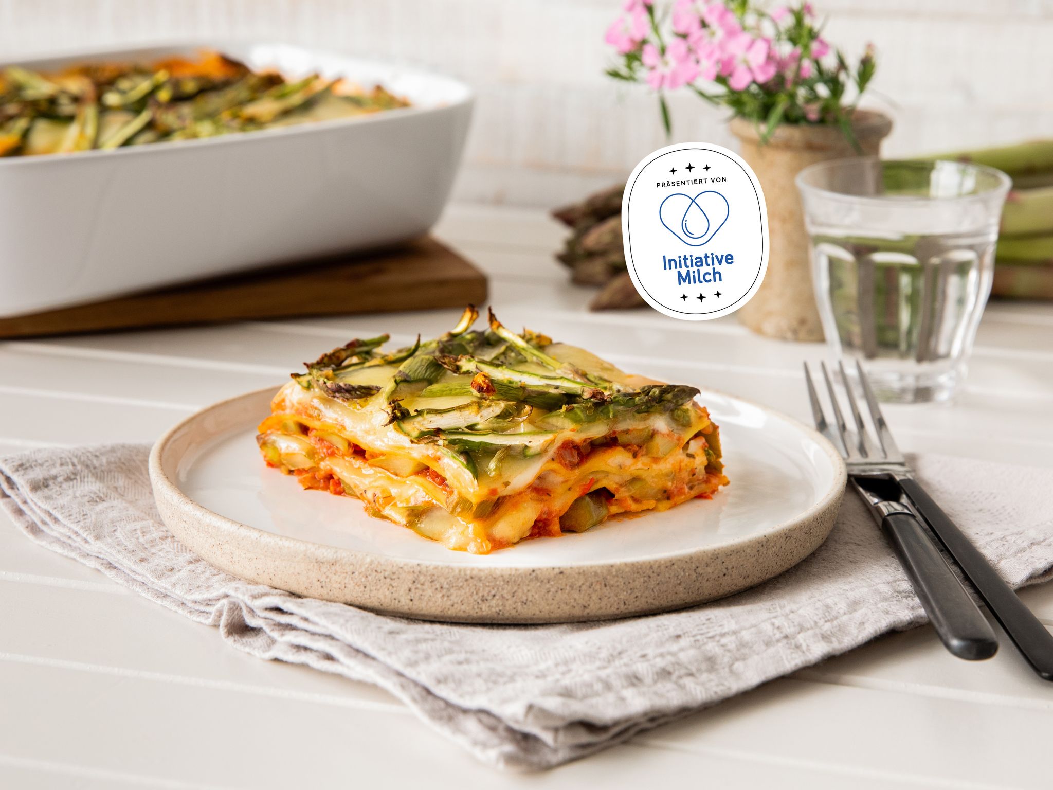 Vegetarische Lasagne mit Spargel | Rezept | Kitchen Stories