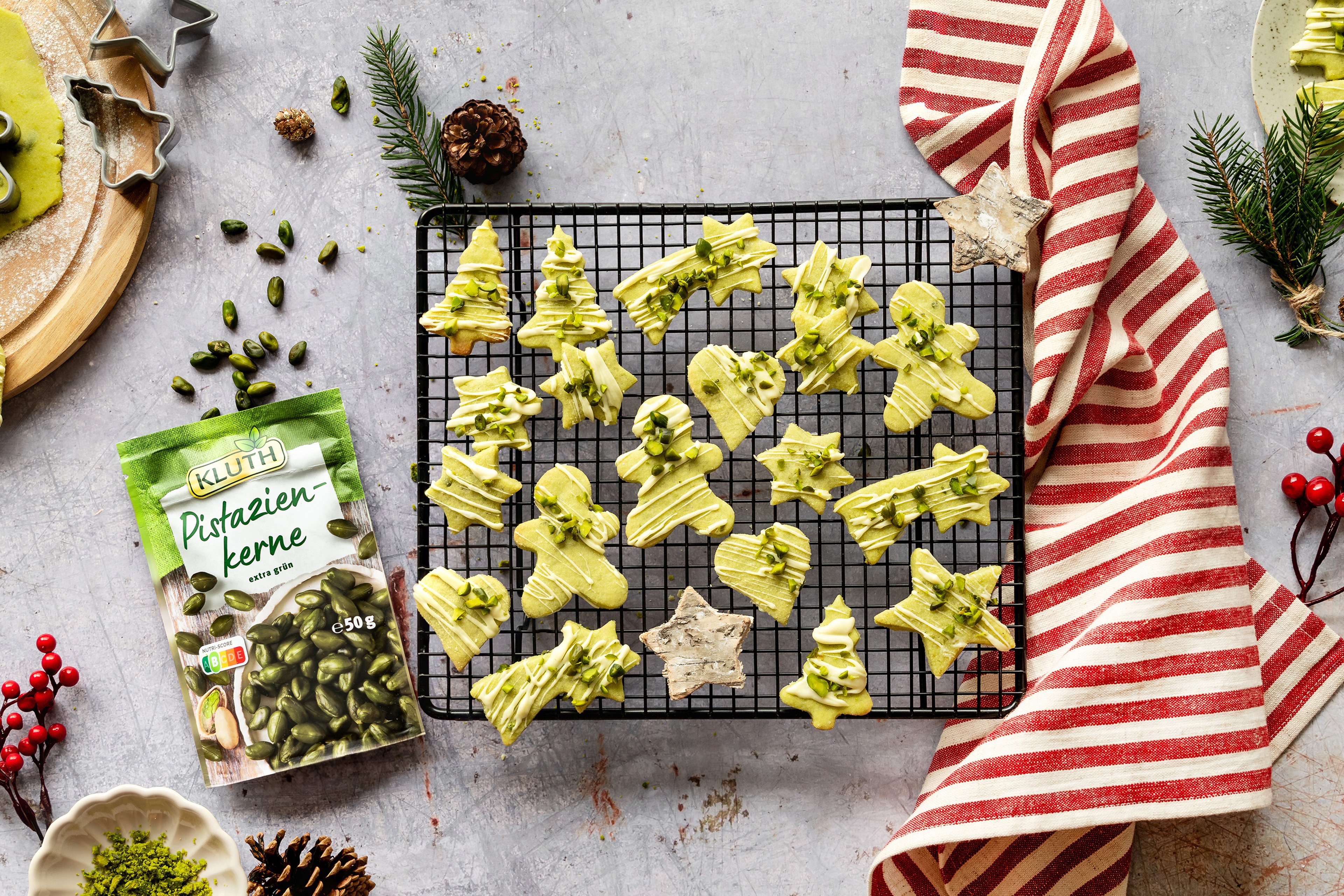 Matcha-Pistazien-Plätzchen